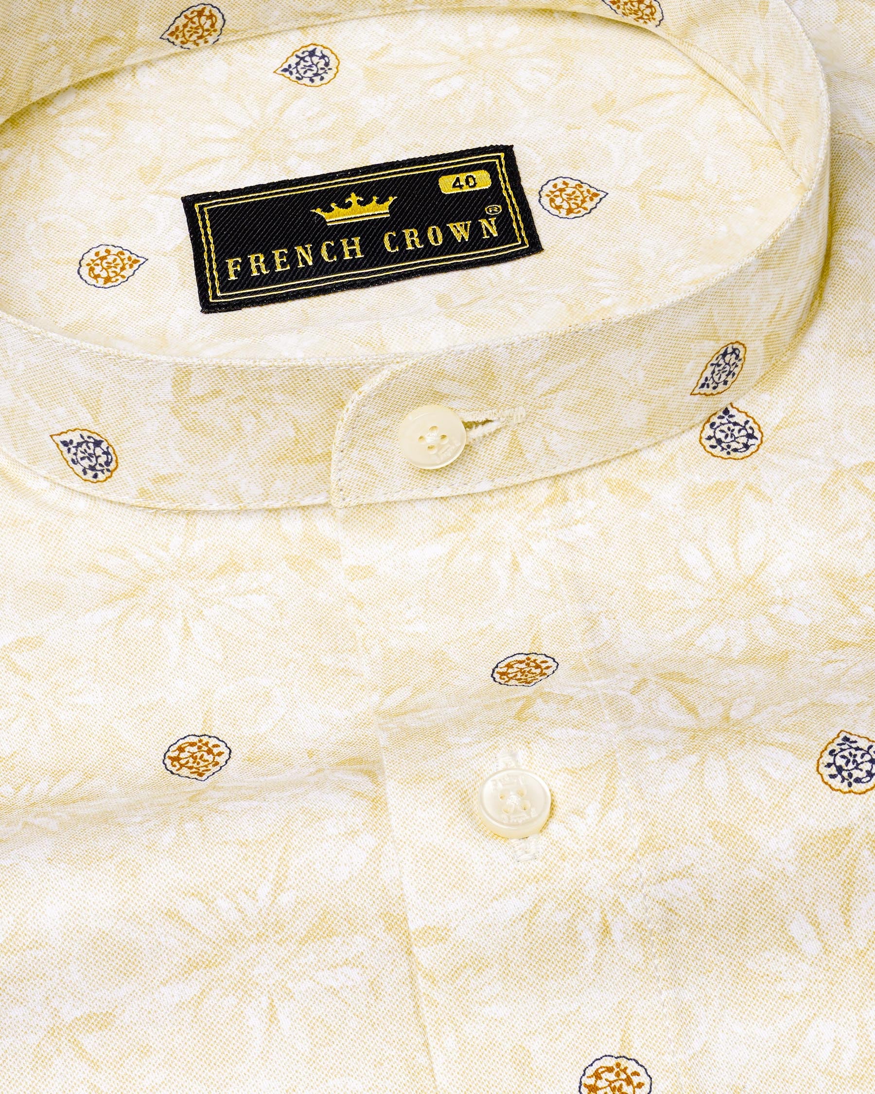 Sidecar Subtle Floral Printed Premium Cotton Shirt