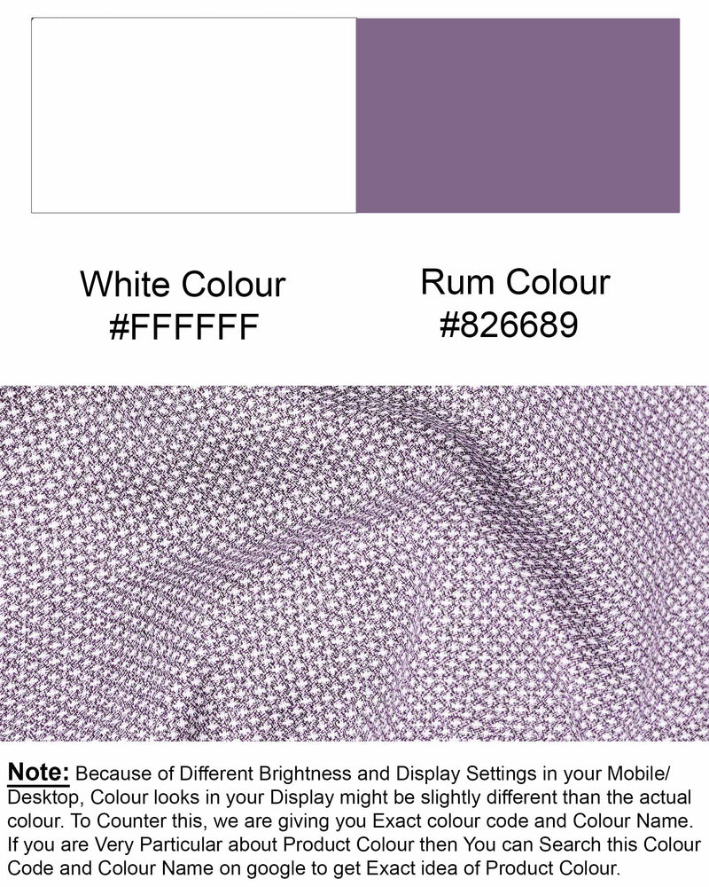 Rum Pink and White Dobby Textured Premium Giza Cotton Shirt