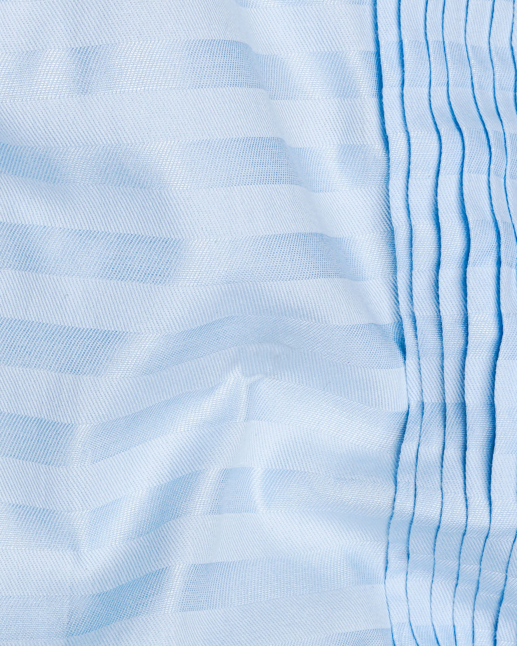 Geyser Blue Snake Pleated Dobby Textured Tuxedo Shirt