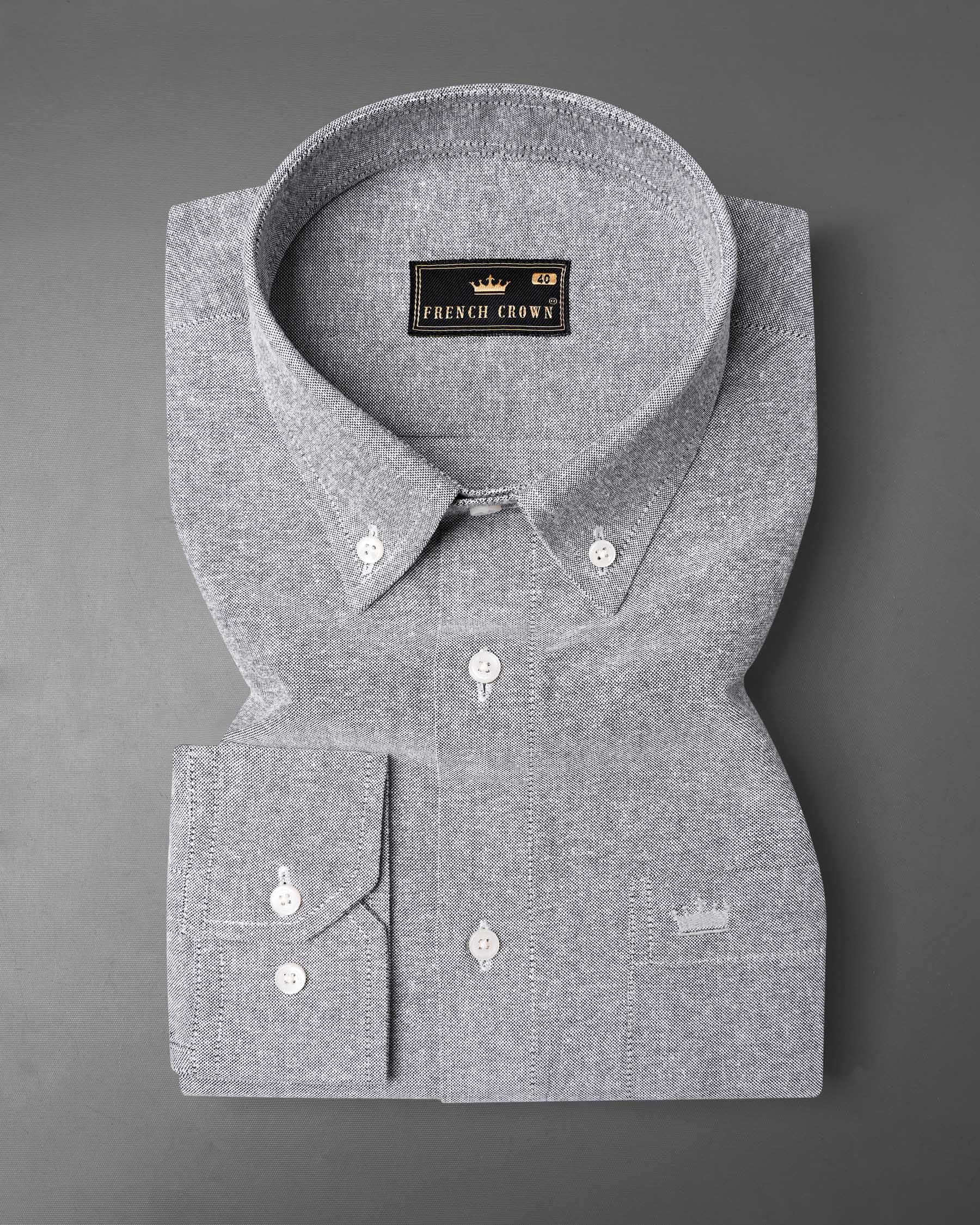 Metallic Nickel Gray Royal Oxford Shirt