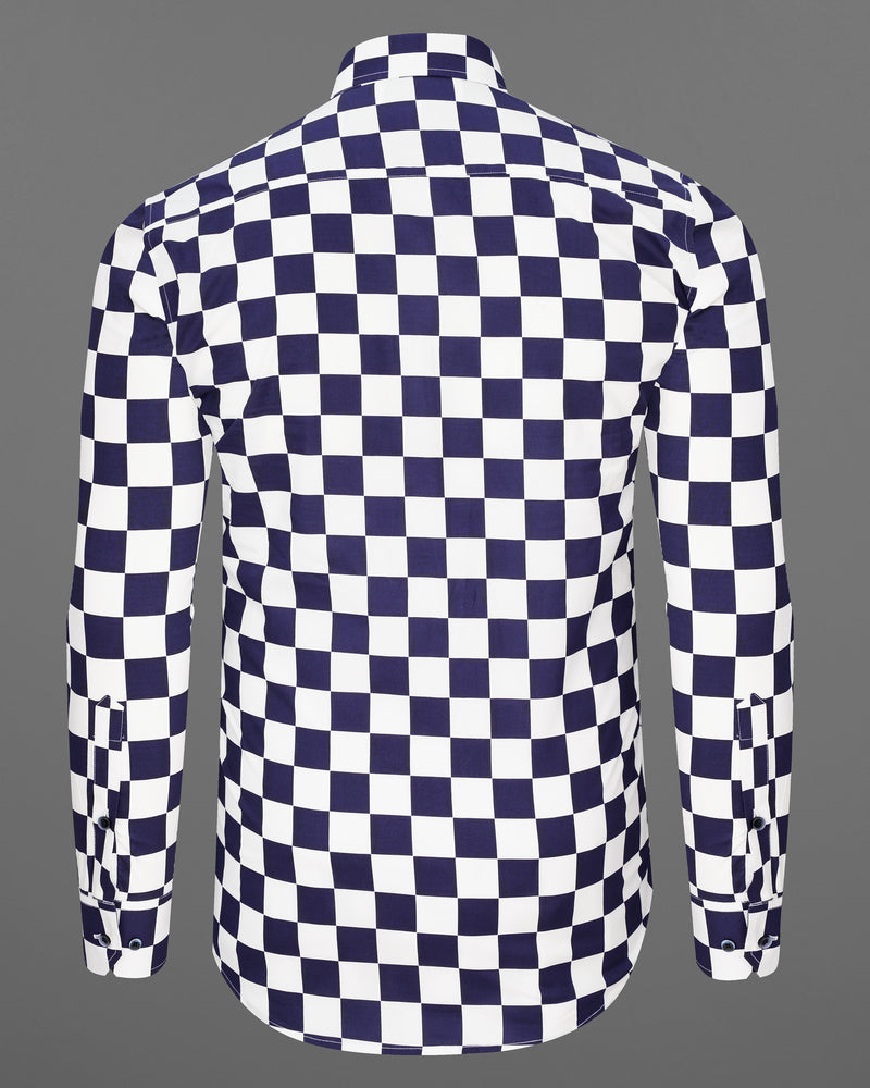 Tuna Blue and White Checked Premium Cotton Shirt 7443-BLE-38, 7443-BLE-H-38, 7443-BLE-39, 7443-BLE-H-39, 7443-BLE-40, 7443-BLE-H-40, 7443-BLE-42, 7443-BLE-H-42, 7443-BLE-44, 7443-BLE-H-44, 7443-BLE-46, 7443-BLE-H-46, 7443-BLE-48, 7443-BLE-H-48, 7443-BLE-50, 7443-BLE-H-50, 7443-BLE-52, 7443-BLE-H-52