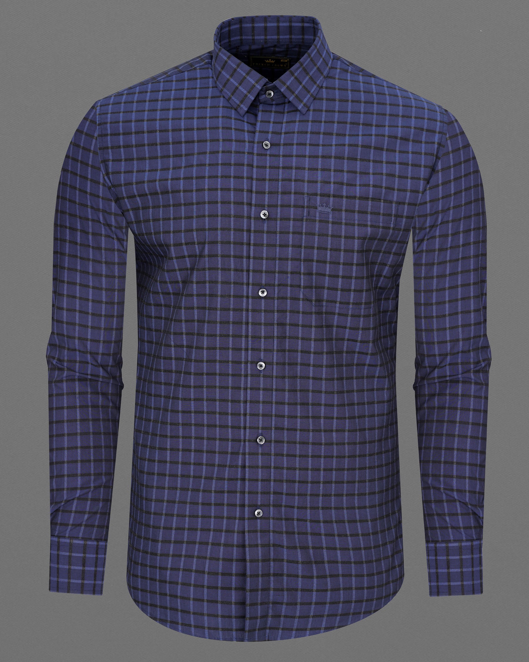 Gunmetal Blue Checkered Dobby Textured Premium Giza Cotton Shirt 7446-BLK-38, 7446-BLK-H-38, 7446-BLK-39, 7446-BLK-H-39, 7446-BLK-40, 7446-BLK-H-40, 7446-BLK-42, 7446-BLK-H-42, 7446-BLK-44, 7446-BLK-H-44, 7446-BLK-46, 7446-BLK-H-46, 7446-BLK-48, 7446-BLK-H-48, 7446-BLK-50, 7446-BLK-H-50, 7446-BLK-52, 7446-BLK-H-52