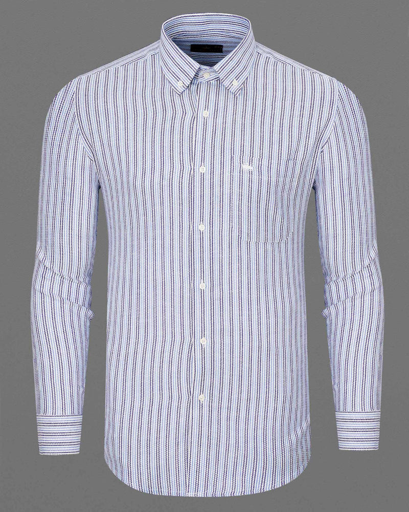 Meteorite Navy Blue with Pale Cerulean Blue Striped Dobby Textured Premium Giza Cotton Shirt  7465-BD-38, 7465-BD-H-38, 7465-BD-39, 7465-BD-H-39, 7465-BD-40, 7465-BD-H-40, 7465-BD-42, 7465-BD-H-42, 7465-BD-44, 7465-BD-H-44, 7465-BD-46, 7465-BD-H-46, 7465-BD-48, 7465-BD-H-48, 7465-BD-50, 7465-BD-H-50, 7465-BD-52, 7465-BD-H-52