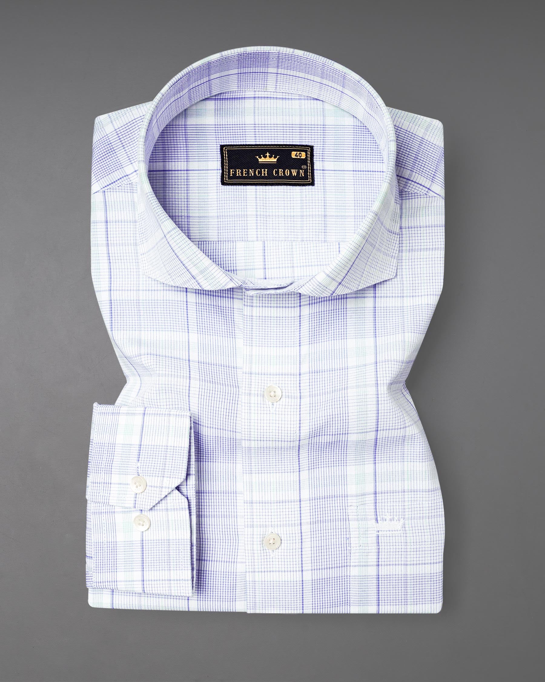 Moody Blue with White Plaid Premium Cotton Shirt 7483-CA-38, 7483-CA-H-38, 7483-CA-39, 7483-CA-H-39, 7483-CA-40, 7483-CA-H-40, 7483-CA-42, 7483-CA-H-42, 7483-CA-44, 7483-CA-H-44, 7483-CA-46, 7483-CA-H-46, 7483-CA-48, 7483-CA-H-48, 7483-CA-50, 7483-CA-H-50, 7483-CA-52, 7483-CA-H-52