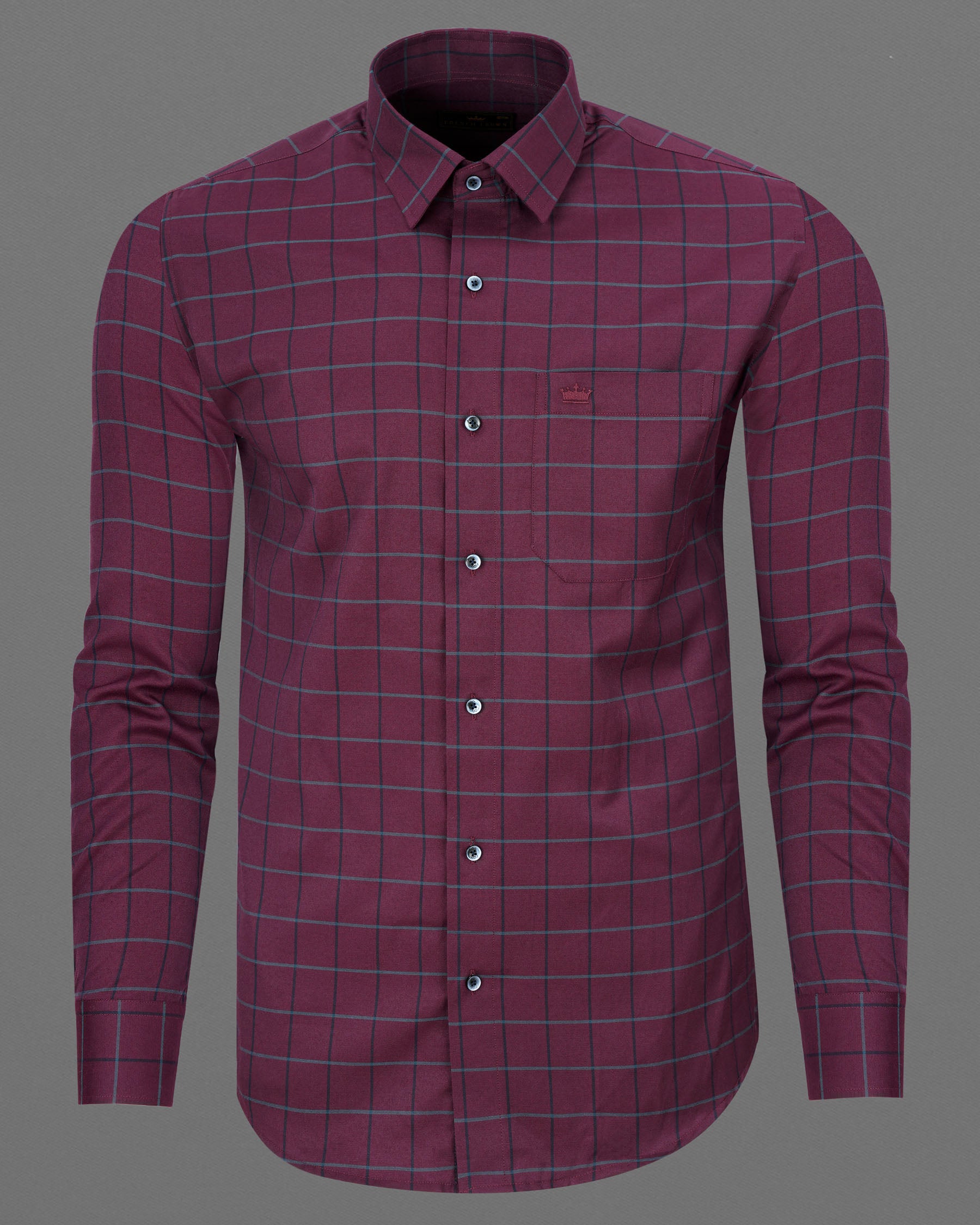 Siren Maroon Twill Plaid Premium Cotton Shirt 7488-BLE-38, 7488-BLE-H-38, 7488-BLE-39, 7488-BLE-H-39, 7488-BLE-40, 7488-BLE-H-40, 7488-BLE-42, 7488-BLE-H-42, 7488-BLE-44, 7488-BLE-H-44, 7488-BLE-46, 7488-BLE-H-46, 7488-BLE-48, 7488-BLE-H-48, 7488-BLE-50, 7488-BLE-H-50, 7488-BLE-52, 7488-BLE-H-52