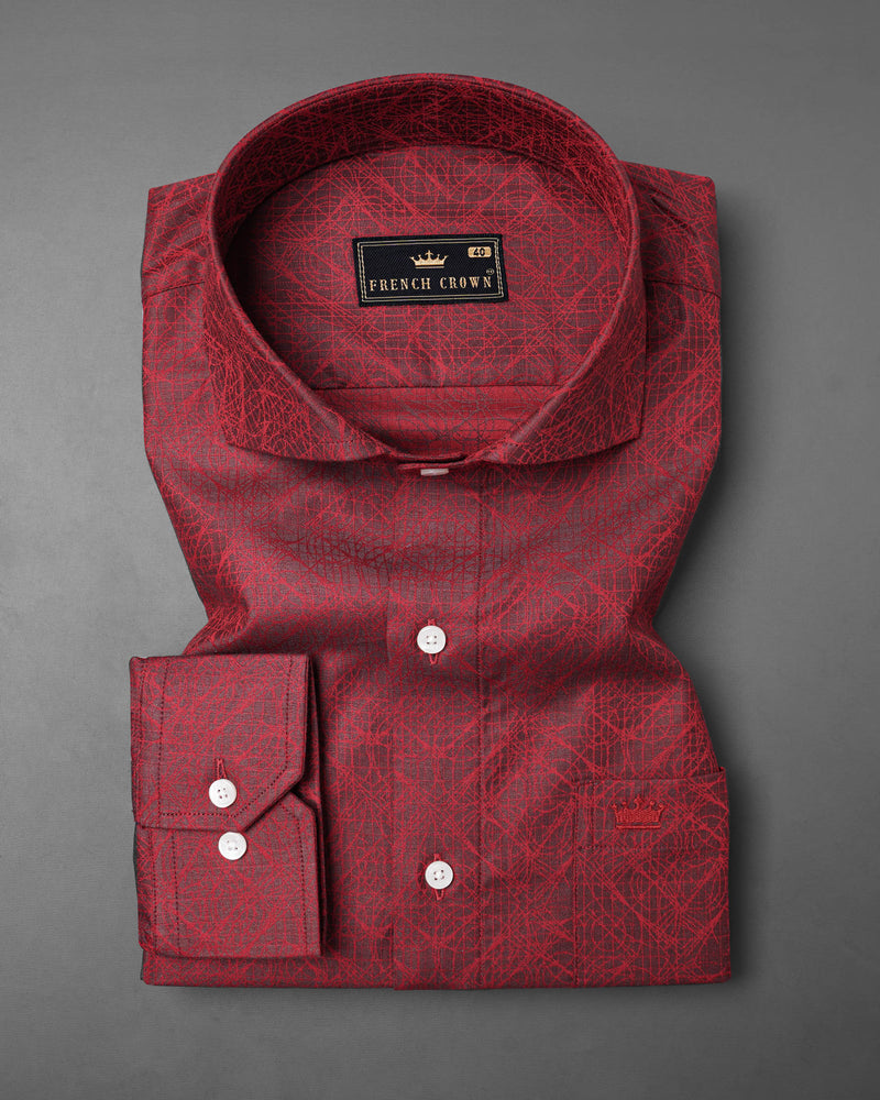 Stiletto Red Graphic Jacquard Textured Premium Giza Cotton Shirt 7489-CA-38, 7489-CA-H-38, 7489-CA-39, 7489-CA-H-39, 7489-CA-40, 7489-CA-H-40, 7489-CA-42, 7489-CA-H-42, 7489-CA-44, 7489-CA-H-44, 7489-CA-46, 7489-CA-H-46, 7489-CA-48, 7489-CA-H-48, 7489-CA-50, 7489-CA-H-50, 7489-CA-52, 7489-CA-H-52