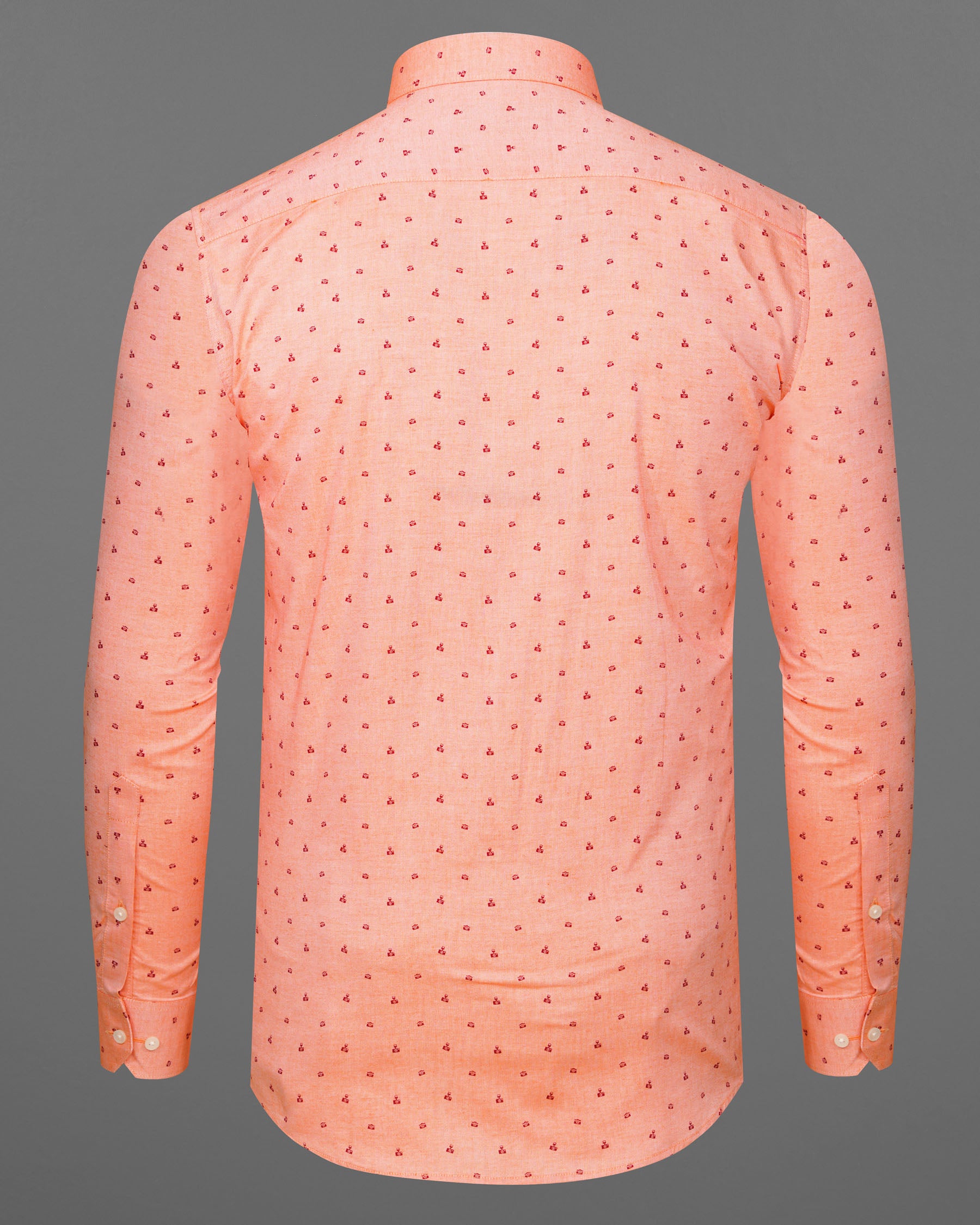 Dark Salmon Peach Camera Print Royal Oxford Shirt  7510-BD-38, 7510-BD-H-38, 7510-BD-39, 7510-BD-H-39, 7510-BD-40, 7510-BD-H-40, 7510-BD-42, 7510-BD-H-42, 7510-BD-44, 7510-BD-H-44, 7510-BD-46, 7510-BD-H-46, 7510-BD-48, 7510-BD-H-48, 7510-BD-50, 7510-BD-H-50, 7510-BD-52, 7510-BD-H-52