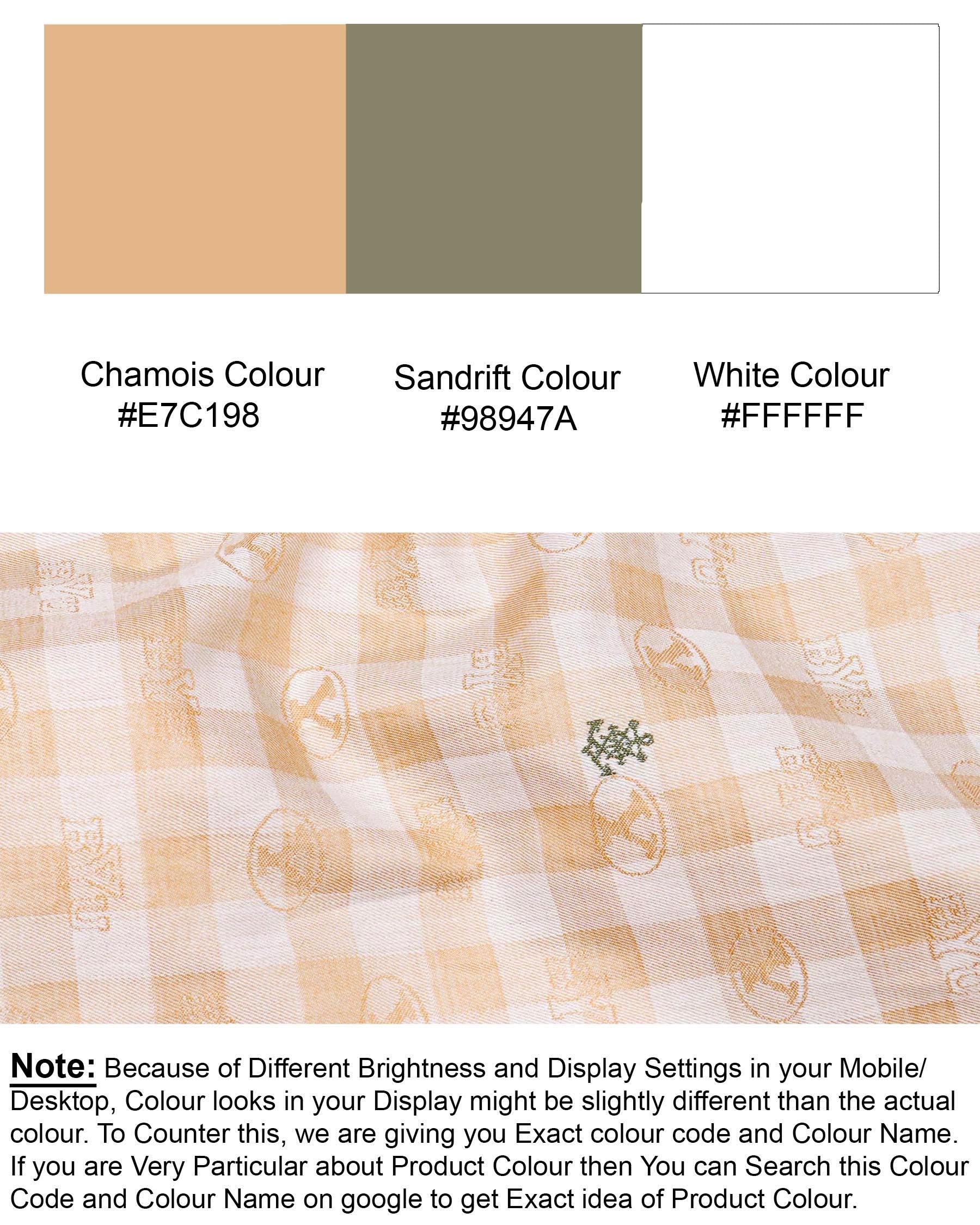 Chamois Peach and White Checkered Jacquard Textured Premium Giza Cotton Shirt 7517-CA-38, 7517-CA-H-38, 7517-CA-39, 7517-CA-H-39, 7517-CA-40, 7517-CA-H-40, 7517-CA-42, 7517-CA-H-42, 7517-CA-44, 7517-CA-H-44, 7517-CA-46, 7517-CA-H-46, 7517-CA-48, 7517-CA-H-48, 7517-CA-50, 7517-CA-H-50, 7517-CA-52, 7517-CA-H-52