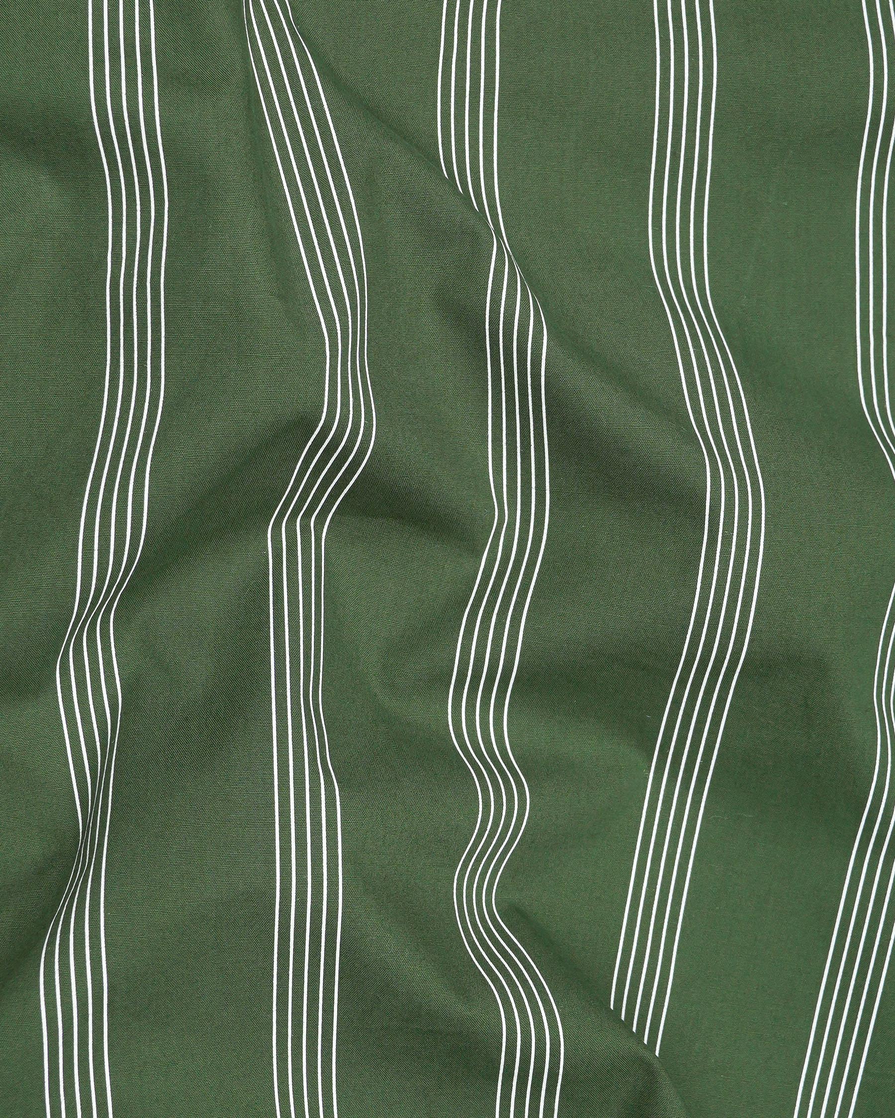 Finlandia Green Pin Striped Premium Cotton Kurta Shirt