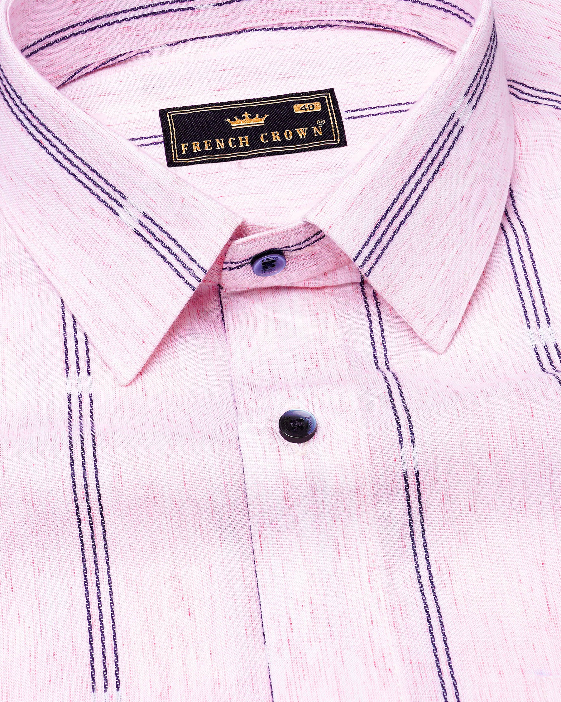 Twilight Pink Pinstriped Dobby Textured Premium Giza Cotton Shirt