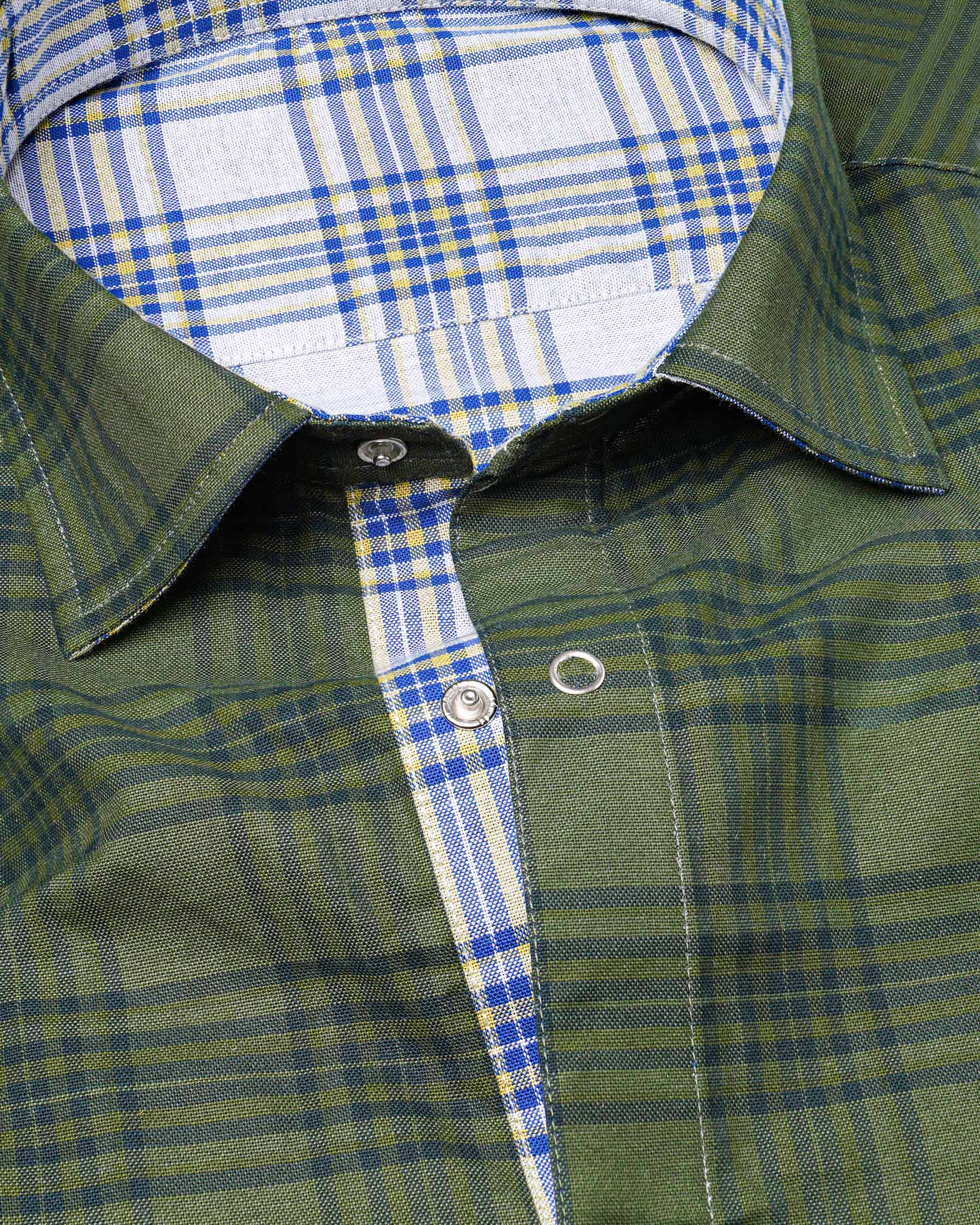 Wood Green and Bright White Plaid Royal Oxford Reversible Shirt 7538-38,7538-38,7538-39,7538-39,7538-40,7538-40,7538-42,7538-42,7538-44,7538-44,7538-46,7538-46,7538-48,7538-48,7538-50,7538-50,7538-52,7538-52