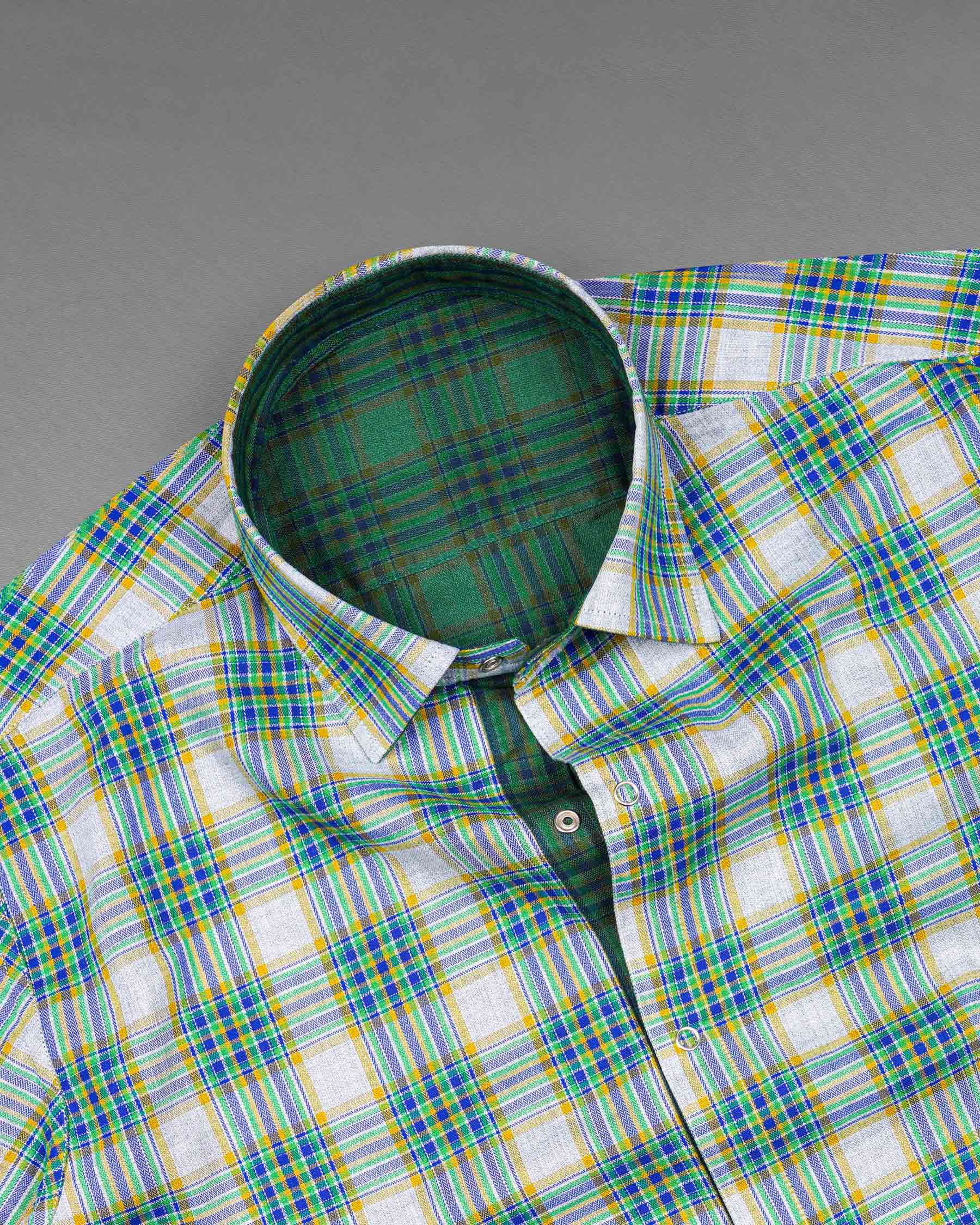 Cactus Green Plaid and Solitude White Plaid Herringbone Reversible Shirt 7539-38,7539-38,7539-39,7539-39,7539-40,7539-40,7539-42,7539-42,7539-44,7539-44,7539-46,7539-46,7539-48,7539-48,7539-50,7539-50,7539-52,7539-52