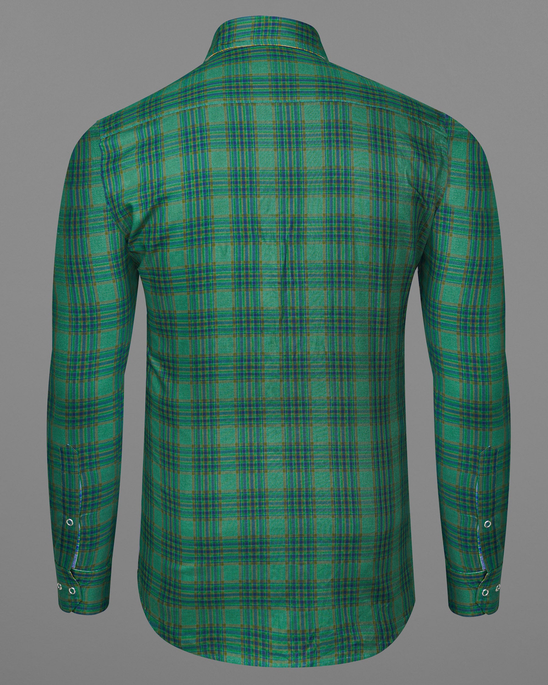 Cactus Green Plaid and Solitude White Plaid Herringbone Reversible Shirt 7539-38,7539-38,7539-39,7539-39,7539-40,7539-40,7539-42,7539-42,7539-44,7539-44,7539-46,7539-46,7539-48,7539-48,7539-50,7539-50,7539-52,7539-52