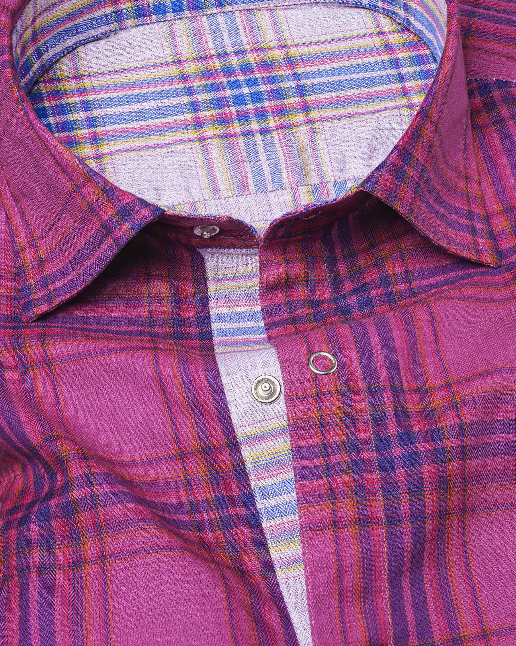 Mulberry Pink Plaid and Prelude Blue Plaid Herringbone Reversible Shirt 7541-38,7541-38,7541-39,7541-39,7541-40,7541-40,7541-42,7541-42,7541-44,7541-44,7541-46,7541-46,7541-48,7541-48,7541-50,7541-50,7541-52,7541-52