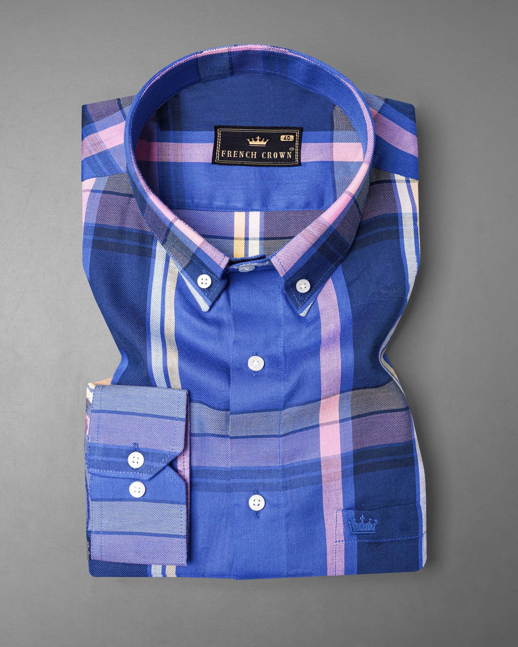 Governor Bay Blue and Cloud Burst Navy Blue Plaid Twill Premium Cotton Shirt 7546-BD-38,7546-BD-38,7546-BD-39,7546-BD-39,7546-BD-40,7546-BD-40,7546-BD-42,7546-BD-42,7546-BD-44,7546-BD-44,7546-BD-46,7546-BD-46,7546-BD-48,7546-BD-48,7546-BD-50,7546-BD-50,7546-BD-52,7546-BD-52