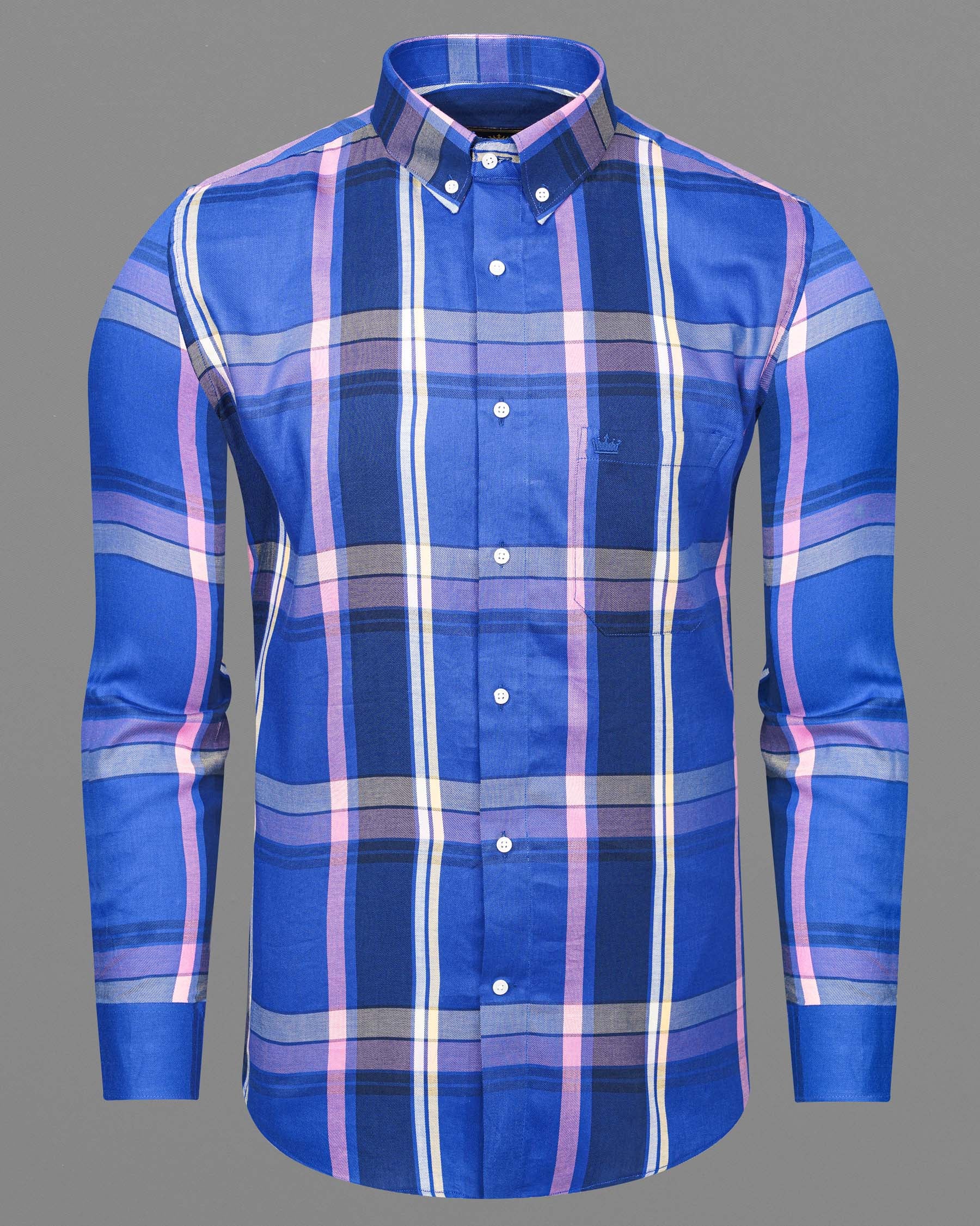 Governor Bay Blue and Cloud Burst Navy Blue Plaid Twill Premium Cotton Shirt 7546-BD-38,7546-BD-38,7546-BD-39,7546-BD-39,7546-BD-40,7546-BD-40,7546-BD-42,7546-BD-42,7546-BD-44,7546-BD-44,7546-BD-46,7546-BD-46,7546-BD-48,7546-BD-48,7546-BD-50,7546-BD-50,7546-BD-52,7546-BD-52