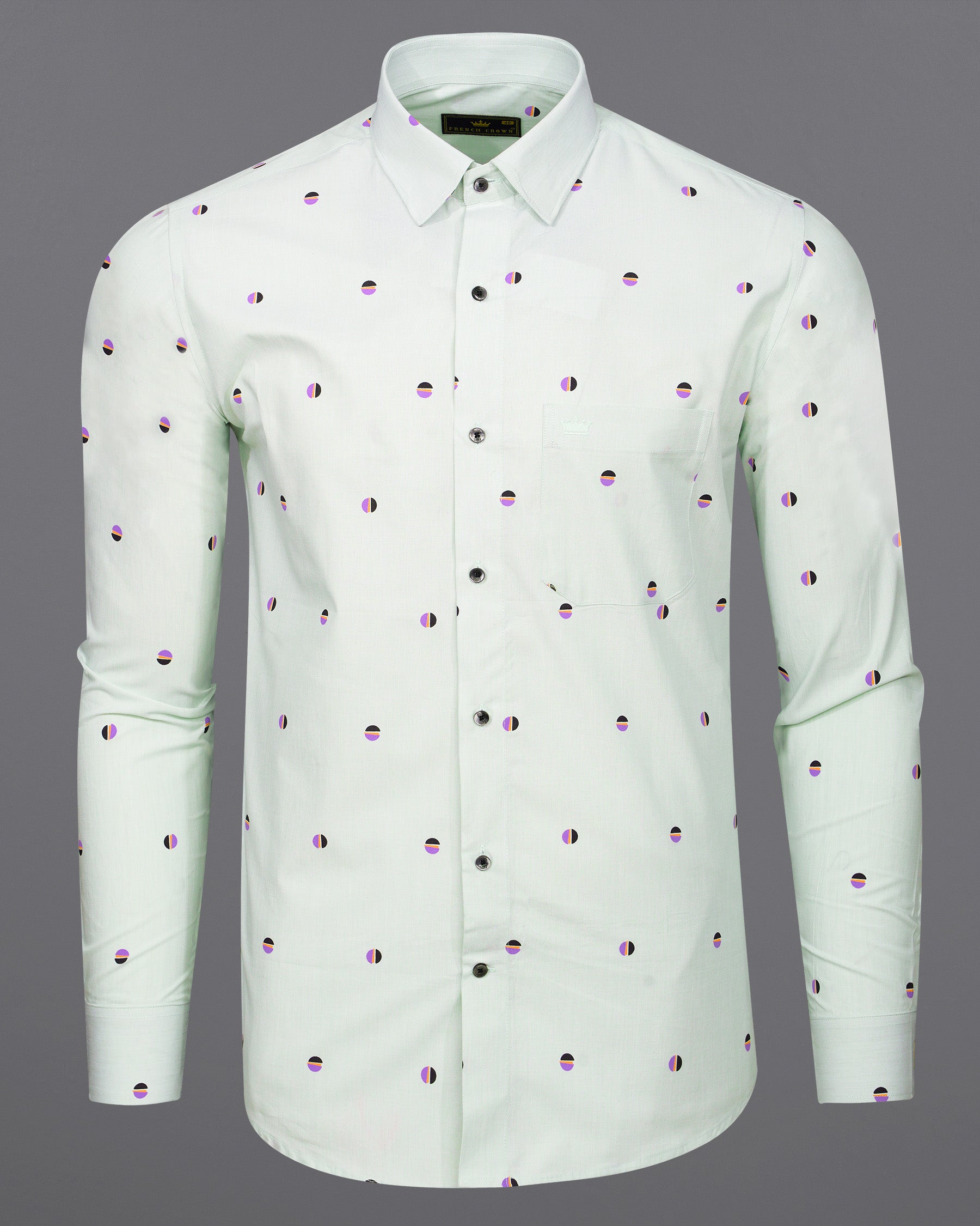 Polar Green and Amethyst Violet Circle Printed Premium Cotton Shirt 7561-BLK-38,7561-BLK-38,7561-BLK-39,7561-BLK-39,7561-BLK-40,7561-BLK-40,7561-BLK-42,7561-BLK-42,7561-BLK-44,7561-BLK-44,7561-BLK-46,7561-BLK-46,7561-BLK-48,7561-BLK-48,7561-BLK-50,7561-BLK-50,7561-BLK-52,7561-BLK-52