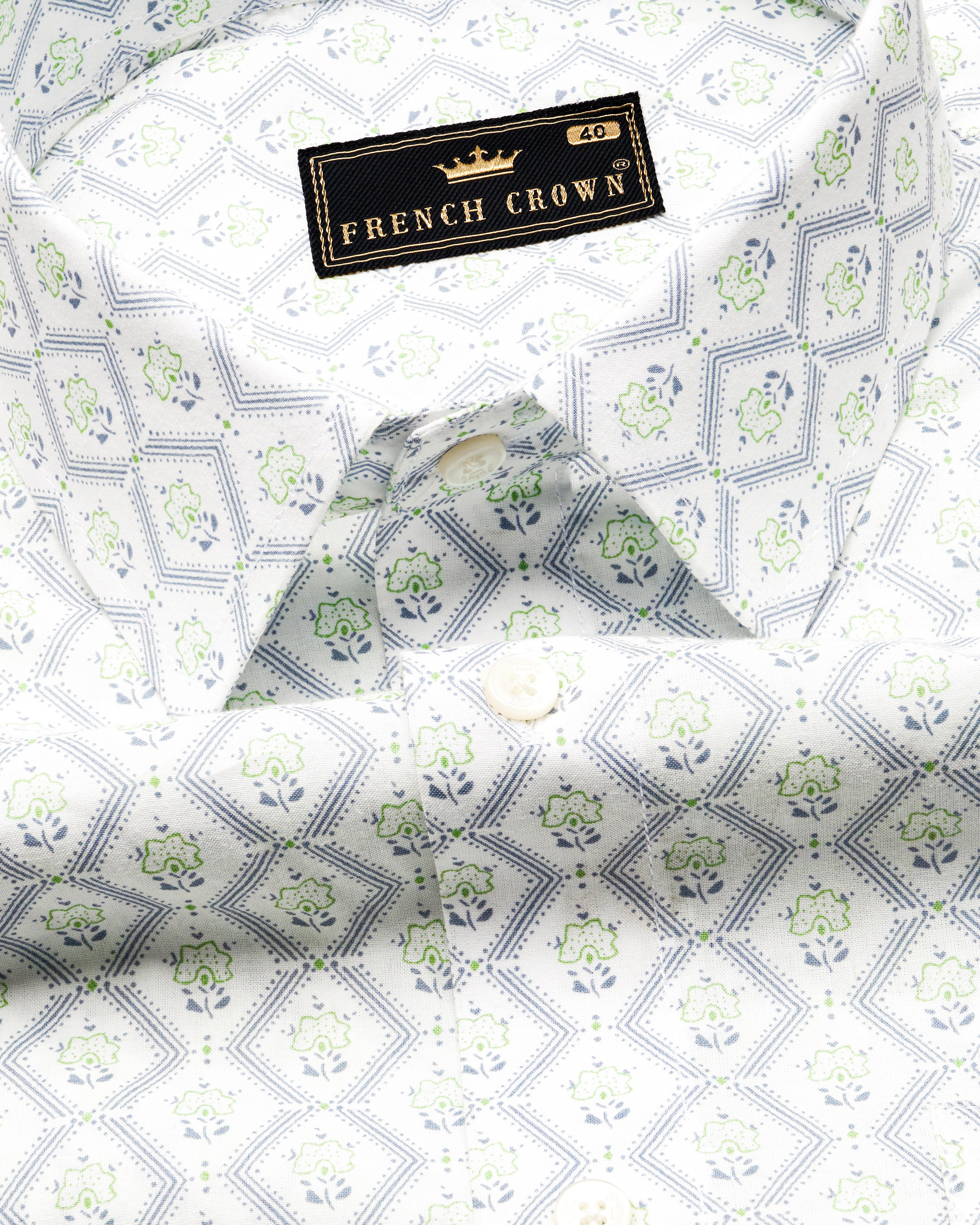 Bright White with Feijoa Green Bullet Printed Premium Cotton Designer Shirt 7563-RPRT-005-38, 7563-RPRT-005-H-38, 7563-RPRT-005-39, 7563-RPRT-005-H-39, 7563-RPRT-005-40, 7563-RPRT-005-H-40, 7563-RPRT-005-42, 7563-RPRT-005-H-42, 7563-RPRT-005-44, 7563-RPRT-005-H-44, 7563-RPRT-005-46, 7563-RPRT-005-H-46, 7563-RPRT-005-48, 7563-RPRT-005-H-48, 7563-RPRT-005-50, 7563-RPRT-005-H-50, 7563-RPRT-005-52, 7563-RPRT-005-H-52