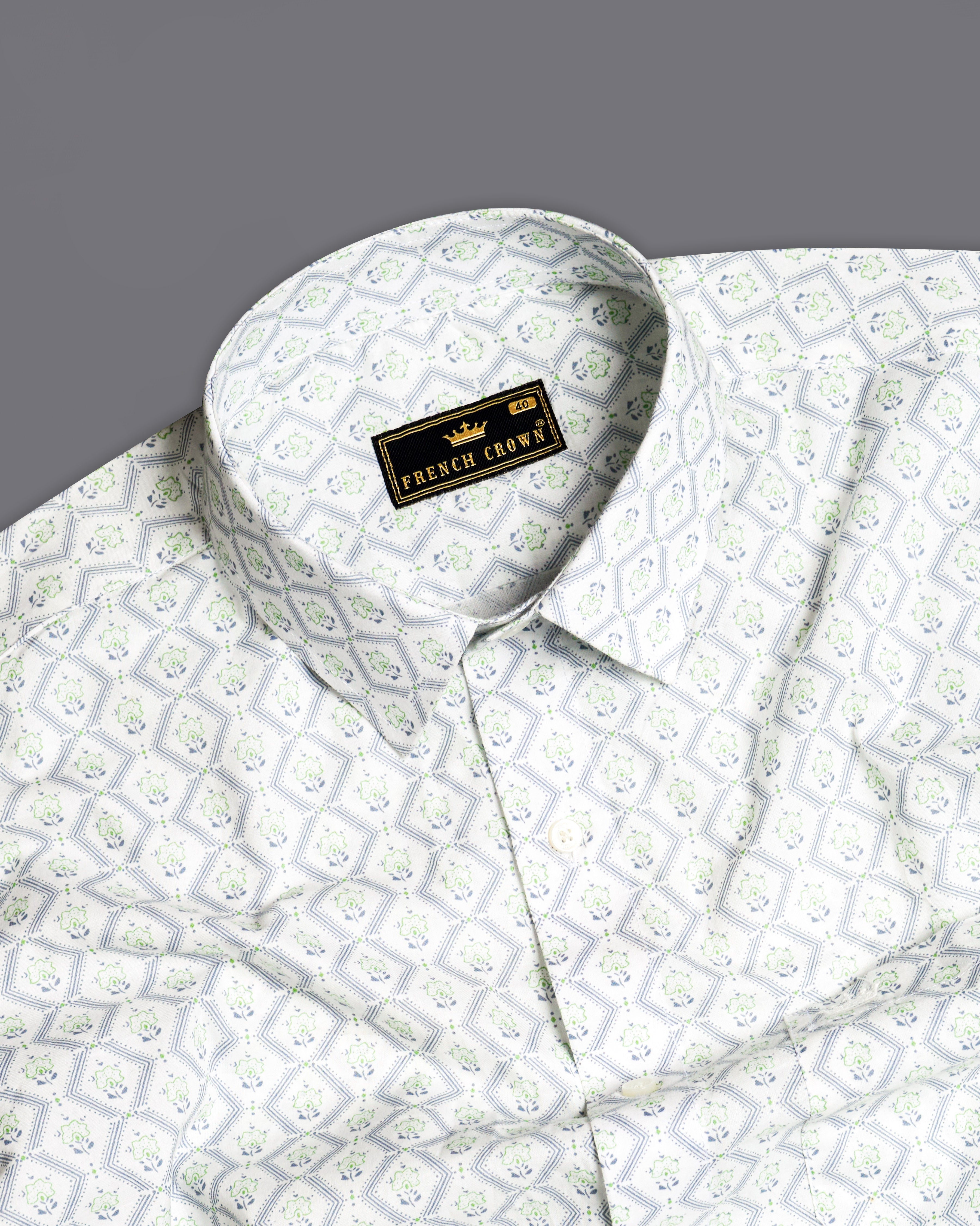 Bright White with Feijoa Green Bullet Printed Premium Cotton Designer Shirt 7563-RPRT-005-38, 7563-RPRT-005-H-38, 7563-RPRT-005-39, 7563-RPRT-005-H-39, 7563-RPRT-005-40, 7563-RPRT-005-H-40, 7563-RPRT-005-42, 7563-RPRT-005-H-42, 7563-RPRT-005-44, 7563-RPRT-005-H-44, 7563-RPRT-005-46, 7563-RPRT-005-H-46, 7563-RPRT-005-48, 7563-RPRT-005-H-48, 7563-RPRT-005-50, 7563-RPRT-005-H-50, 7563-RPRT-005-52, 7563-RPRT-005-H-52