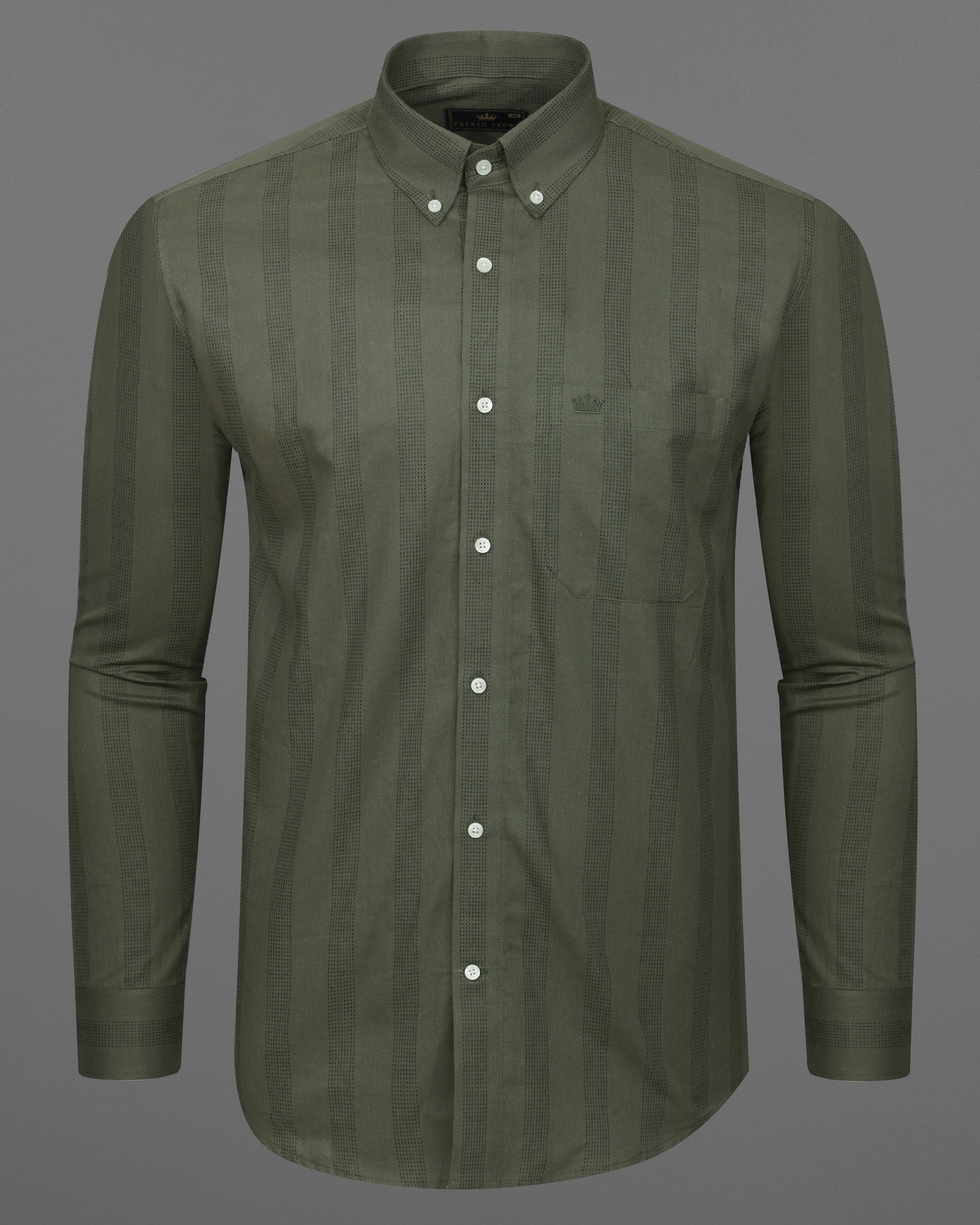 Kelp Green with Black Implied Lined Twill Premium Cotton Shirt 7570-BD-38,7570-BD-38,7570-BD-39,7570-BD-39,7570-BD-40,7570-BD-40,7570-BD-42,7570-BD-42,7570-BD-44,7570-BD-44,7570-BD-46,7570-BD-46,7570-BD-48,7570-BD-48,7570-BD-50,7570-BD-50,7570-BD-52,7570-BD-52