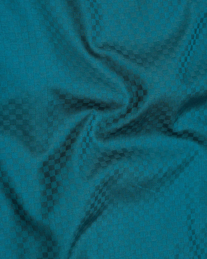 Ocean Dark Green Checked Dobby Textured Premium Giza Cotton Shirt 7573-38,7573-38,7573-39,7573-39,7573-40,7573-40,7573-42,7573-42,7573-44,7573-44,7573-46,7573-46,7573-48,7573-48,7573-50,7573-50,7573-52,7573-52