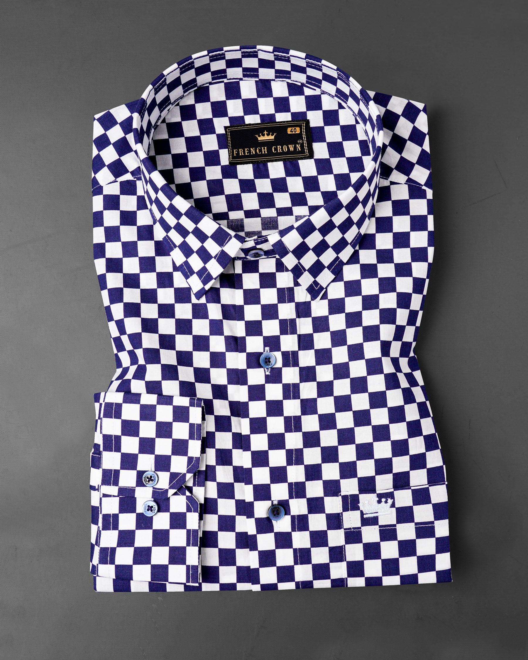 Downriver Blue and White Checked Premium Cotton Shirt 7585-BLE-38,7585-BLE-38,7585-BLE-39,7585-BLE-39,7585-BLE-40,7585-BLE-40,7585-BLE-42,7585-BLE-42,7585-BLE-44,7585-BLE-44,7585-BLE-46,7585-BLE-46,7585-BLE-48,7585-BLE-48,7585-BLE-50,7585-BLE-50,7585-BLE-52,7585-BLE-52