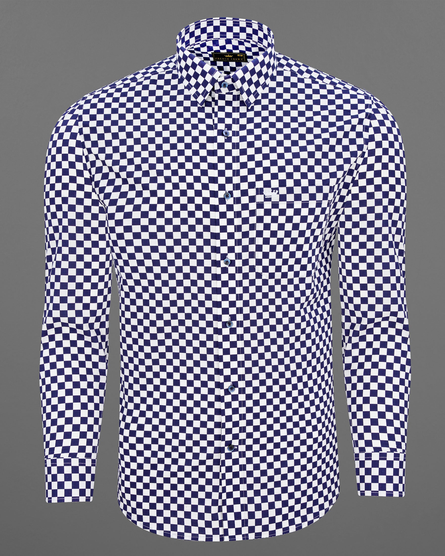 Downriver Blue and White Checked Premium Cotton Shirt 7585-BLE-38,7585-BLE-38,7585-BLE-39,7585-BLE-39,7585-BLE-40,7585-BLE-40,7585-BLE-42,7585-BLE-42,7585-BLE-44,7585-BLE-44,7585-BLE-46,7585-BLE-46,7585-BLE-48,7585-BLE-48,7585-BLE-50,7585-BLE-50,7585-BLE-52,7585-BLE-52