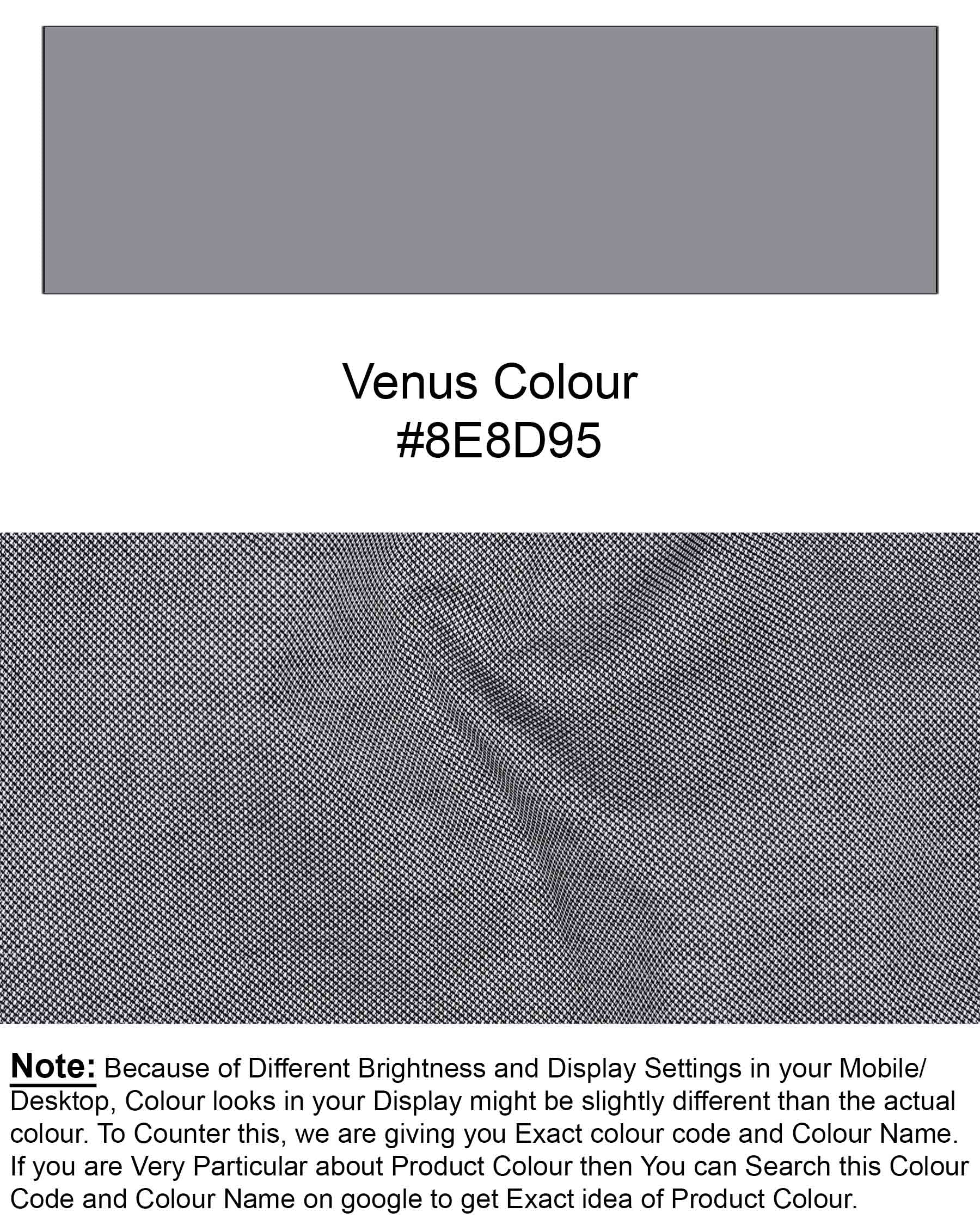 Venus Gray Dobby Textured Premium Giza Cotton Shirt