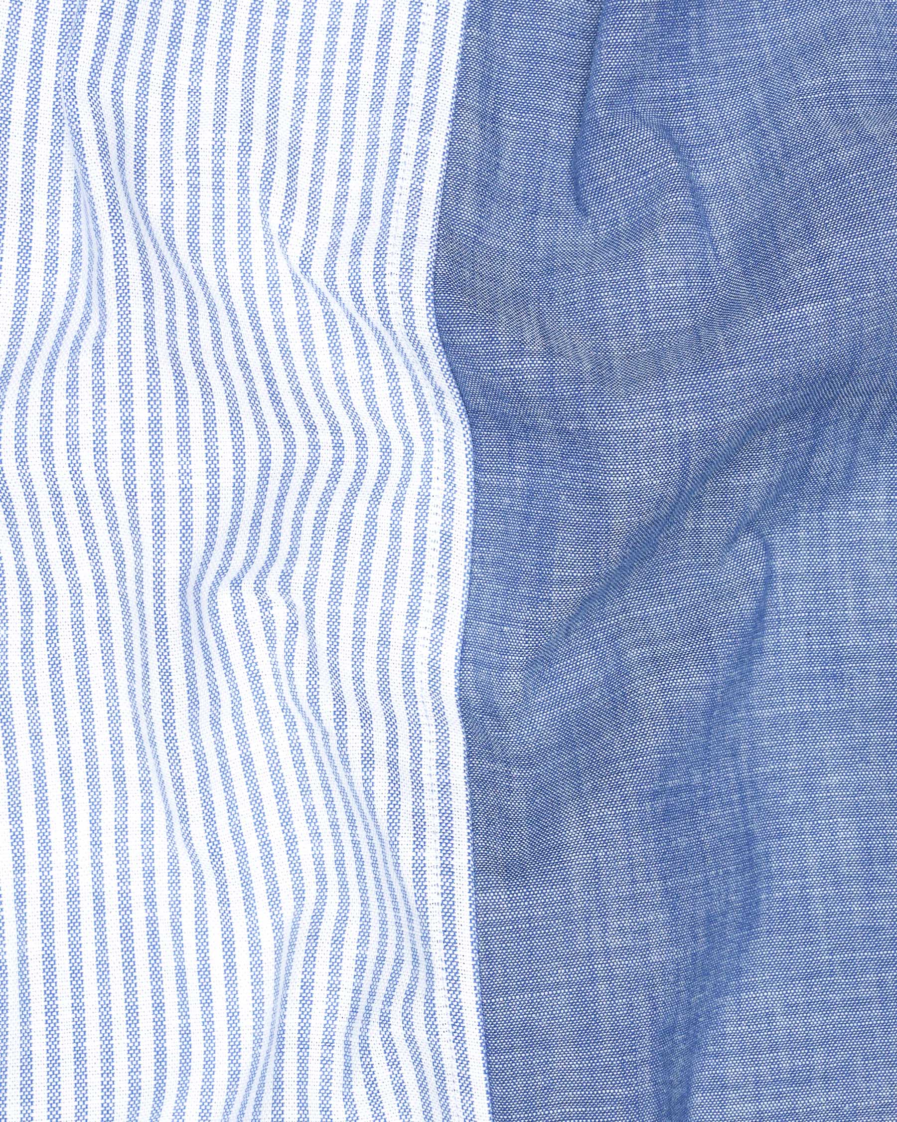 Half Striped Half Yonder Blue Royal Oxford Designer Shirt 7606-38,7606-38,7606-39,7606-39,7606-40,7606-40,7606-42,7606-42,7606-44,7606-44,7606-46,7606-46,7606-48,7606-48,7606-50,7606-50,7606-52,7606-52