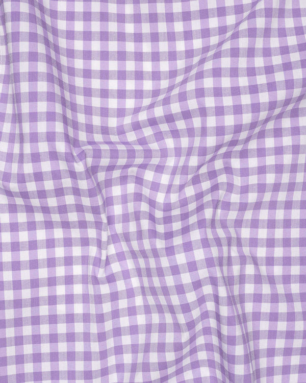 Opera Mauve Purple Gingham Checkered Premium Cotton Shirt