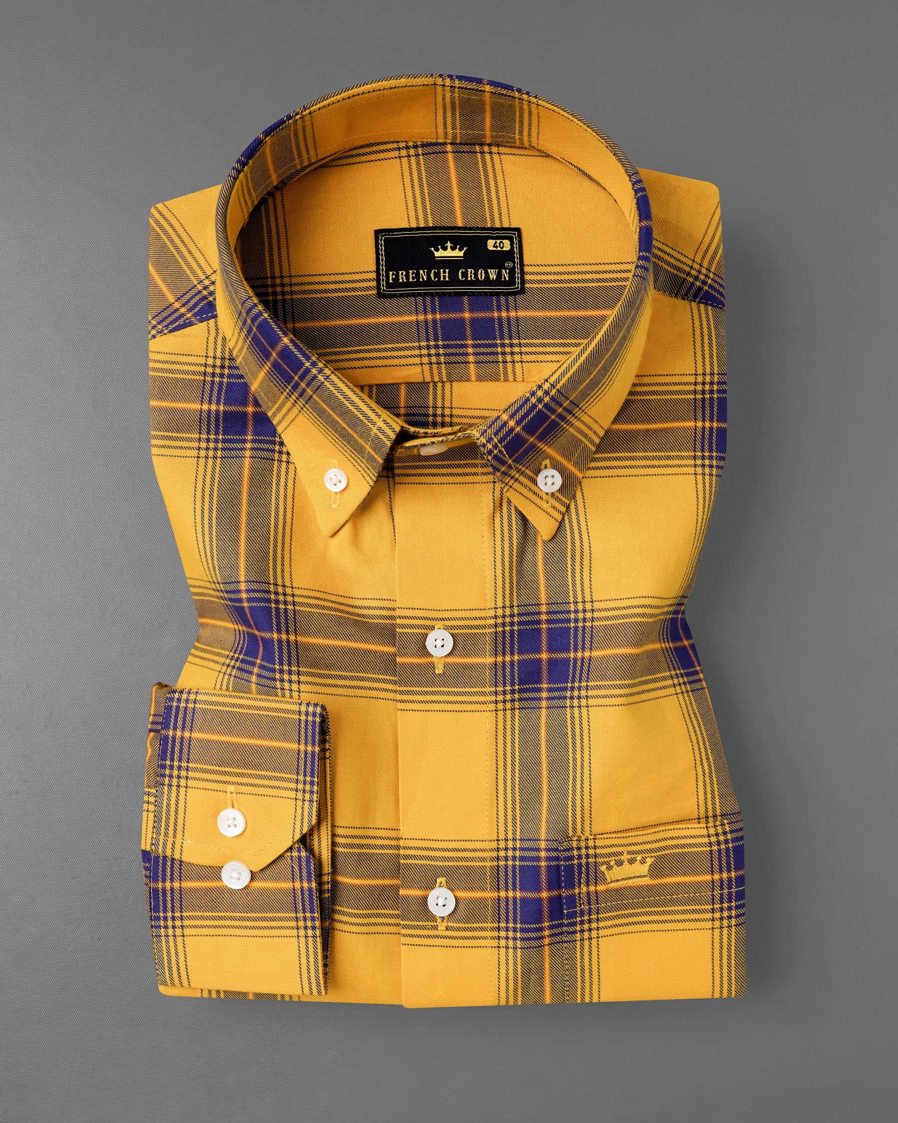 Casablanca Yellow with Meteorite Blue Twill Plaid Premium Cotton Shirt 7609-BD-38,7609-BD-38,7609-BD-39,7609-BD-39,7609-BD-40,7609-BD-40,7609-BD-42,7609-BD-42,7609-BD-44,7609-BD-44,7609-BD-46,7609-BD-46,7609-BD-48,7609-BD-48,7609-BD-50,7609-BD-50,7609-BD-52,7609-BD-52