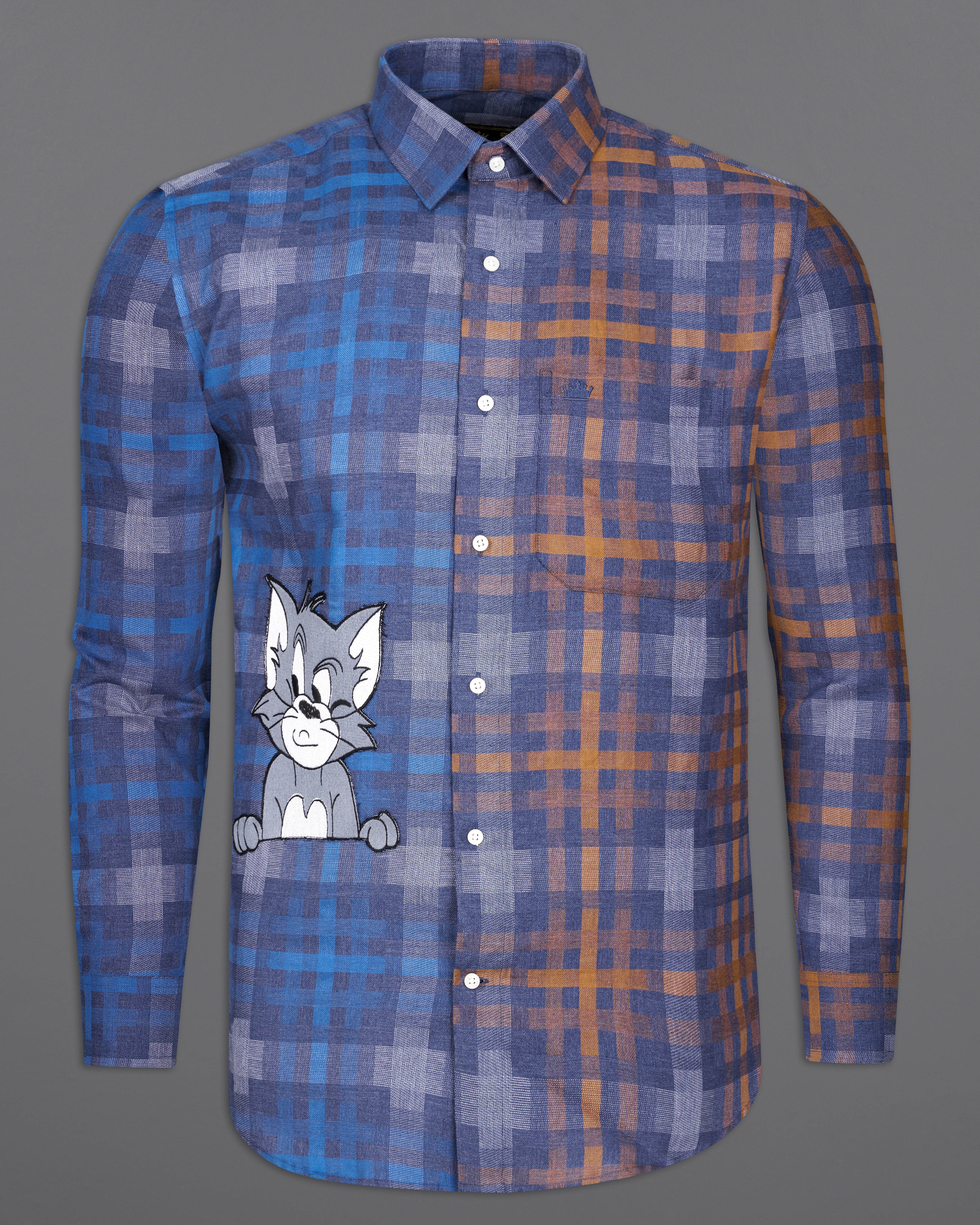 Rhino Blue with Cadet Gray Checkered and Tom Embroidered Dobby Premium Giza Cotton Designer Shirt 7613-BLE-E065-38, 7613-BLE-E065-H-38, 7613-BLE-E065-39, 7613-BLE-E065-H-39, 7613-BLE-E065-40, 7613-BLE-E065-H-40, 7613-BLE-E065-42, 7613-BLE-E065-H-42, 7613-BLE-E065-44, 7613-BLE-E065-H-44, 7613-BLE-E065-46, 7613-BLE-E065-H-46, 7613-BLE-E065-48, 7613-BLE-E065-H-48, 7613-BLE-E065-50, 7613-BLE-E065-H-50, 7613-BLE-E065-52, 7613-BLE-E065-H-52