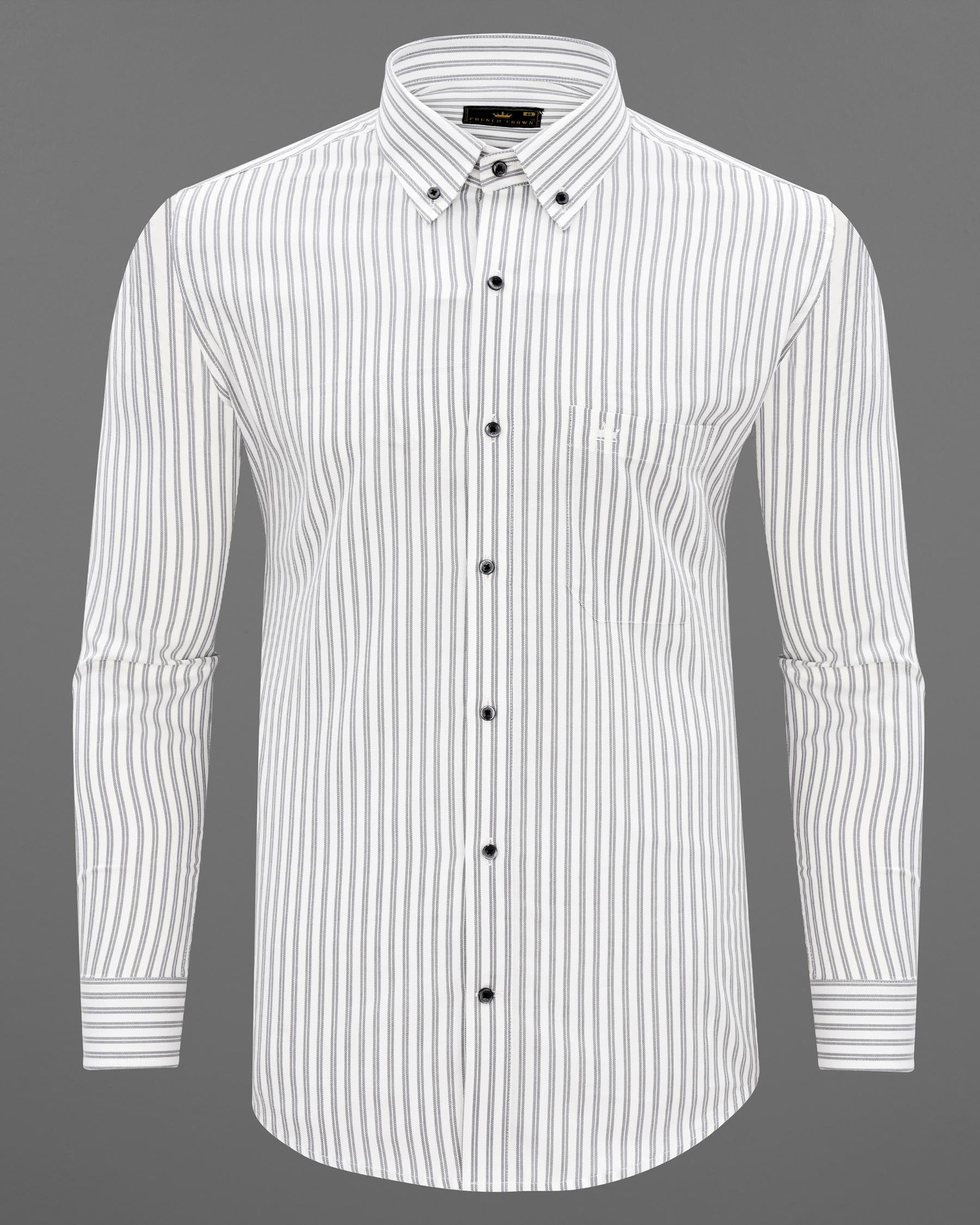 Off White with StarDust Gray Twill Striped Premium Cotton Shirt 7618-BD-BLK-38,7618-BD-BLK-38,7618-BD-BLK-39,7618-BD-BLK-39,7618-BD-BLK-40,7618-BD-BLK-40,7618-BD-BLK-42,7618-BD-BLK-42,7618-BD-BLK-44,7618-BD-BLK-44,7618-BD-BLK-46,7618-BD-BLK-46,7618-BD-BLK-48,7618-BD-BLK-48,7618-BD-BLK-50,7618-BD-BLK-50,7618-BD-BLK-52,7618-BD-BLK-52