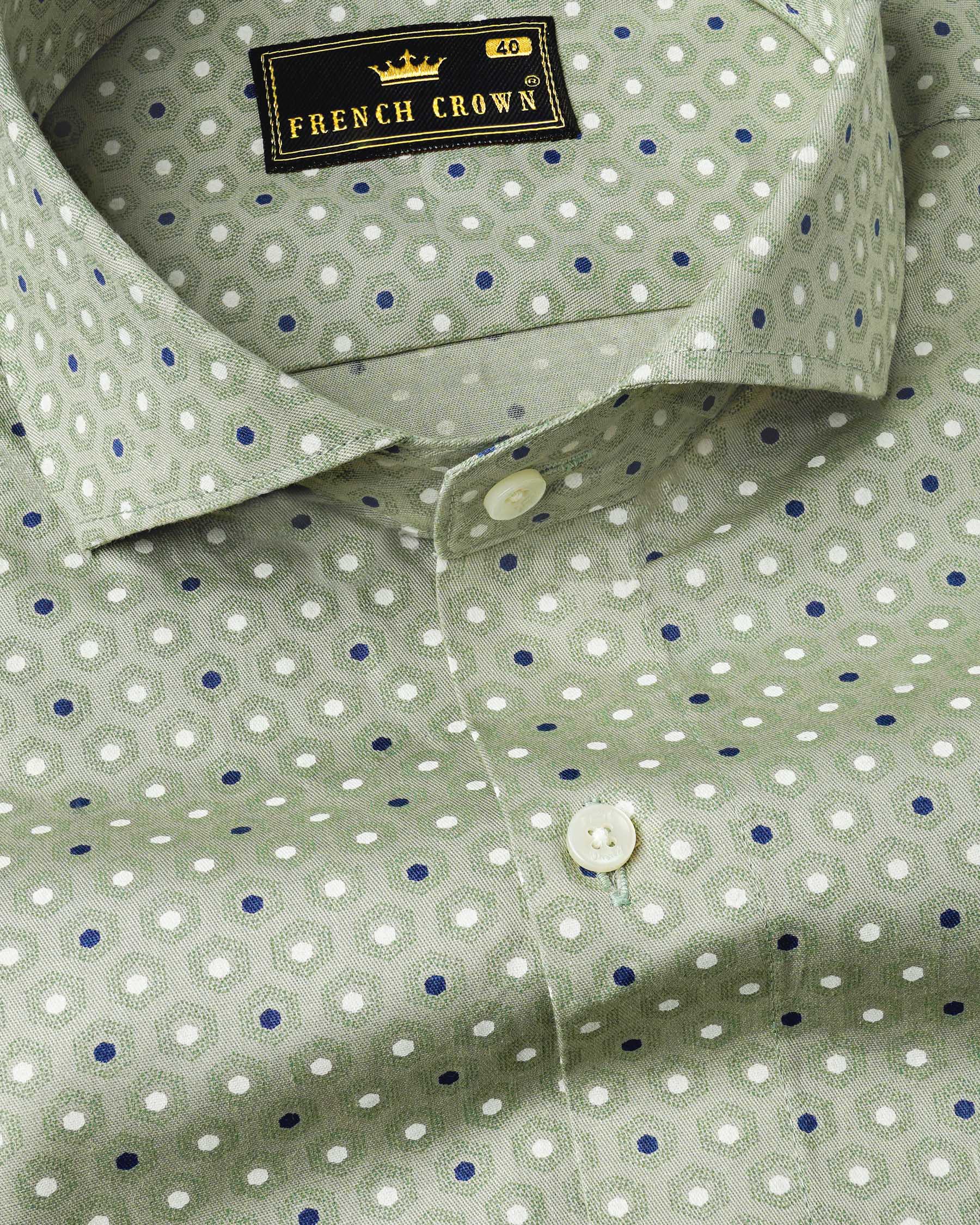 Ash Green Printed Twill Premium Cotton Shirt 7620-CA-38,7620-CA-38,7620-CA-39,7620-CA-39,7620-CA-40,7620-CA-40,7620-CA-42,7620-CA-42,7620-CA-44,7620-CA-44,7620-CA-46,7620-CA-46,7620-CA-48,7620-CA-48,7620-CA-50,7620-CA-50,7620-CA-52,7620-CA-52