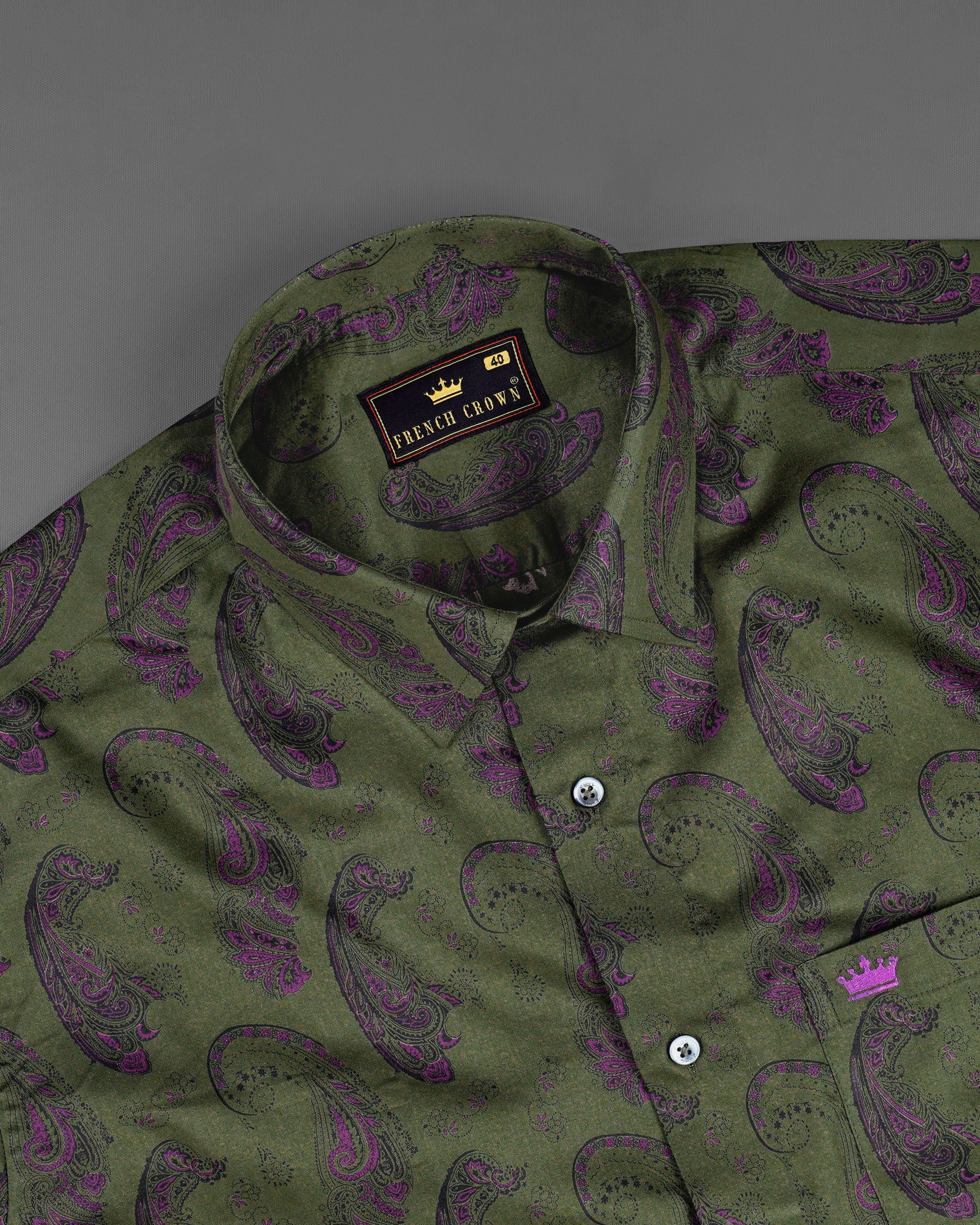 Cactus Green Paisley Printed  Soft Premium Cotton Shirt 7629-GR-38,7629-GR-38,7629-GR-39,7629-GR-39,7629-GR-40,7629-GR-40,7629-GR-42,7629-GR-42,7629-GR-44,7629-GR-44,7629-GR-46,7629-GR-46,7629-GR-48,7629-GR-48,7629-GR-50,7629-GR-50,7629-GR-52,7629-GR-52