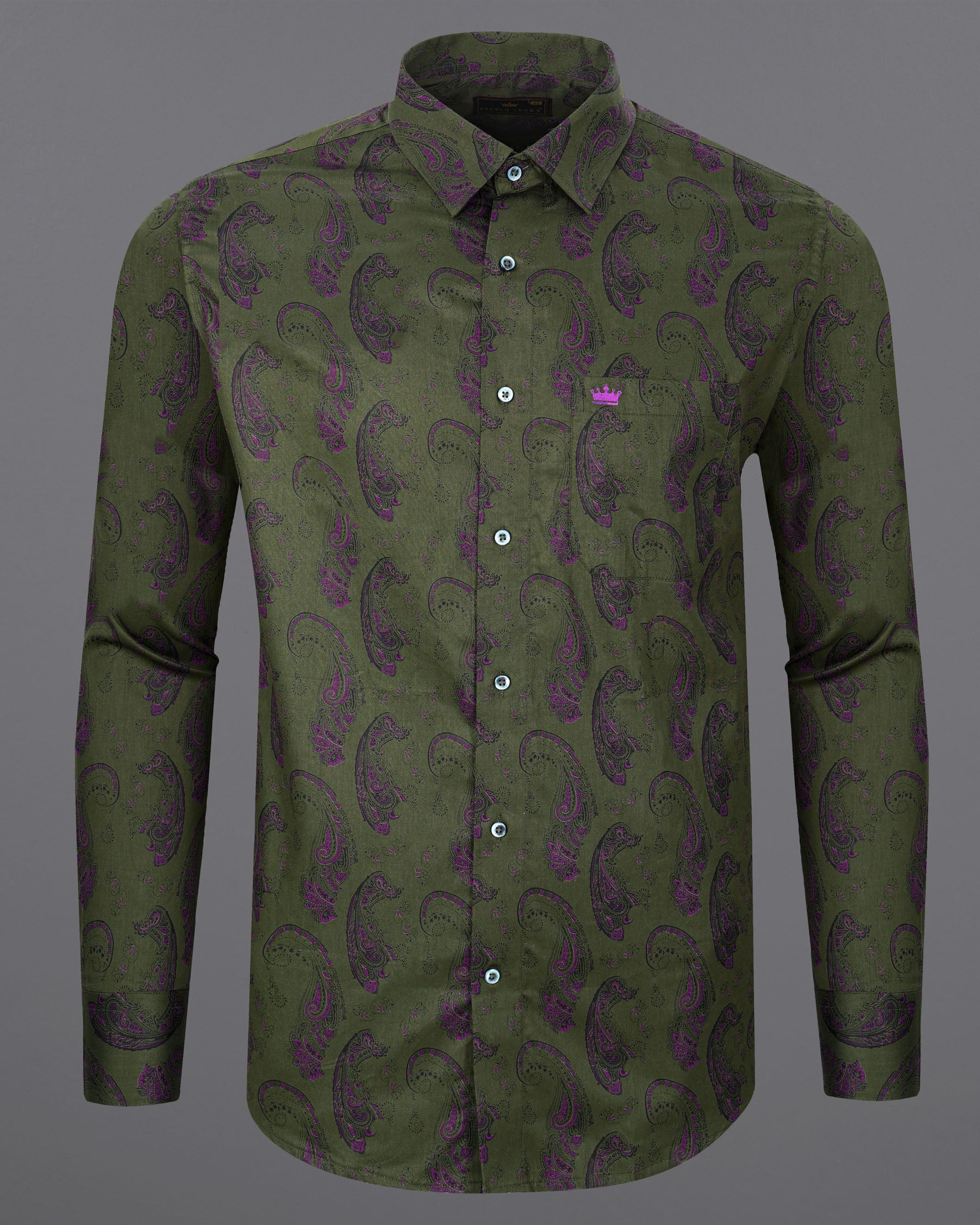 Cactus Green Paisley Printed  Soft Premium Cotton Shirt 7629-GR-38,7629-GR-38,7629-GR-39,7629-GR-39,7629-GR-40,7629-GR-40,7629-GR-42,7629-GR-42,7629-GR-44,7629-GR-44,7629-GR-46,7629-GR-46,7629-GR-48,7629-GR-48,7629-GR-50,7629-GR-50,7629-GR-52,7629-GR-52