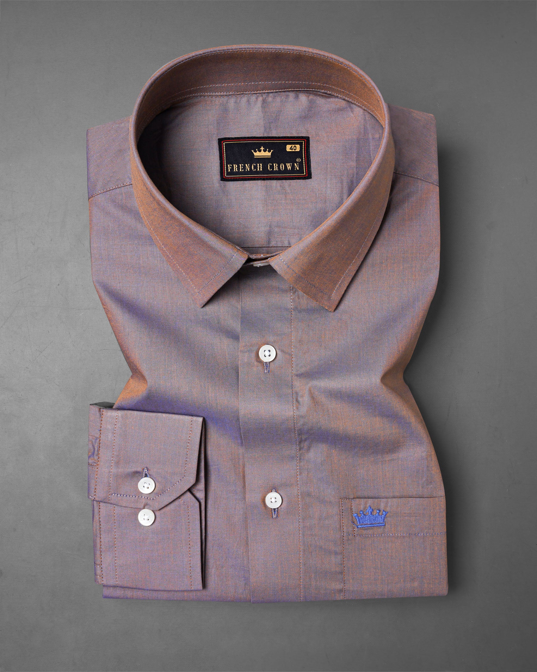 Cinereous Brown Two Tone Chambray Shirt