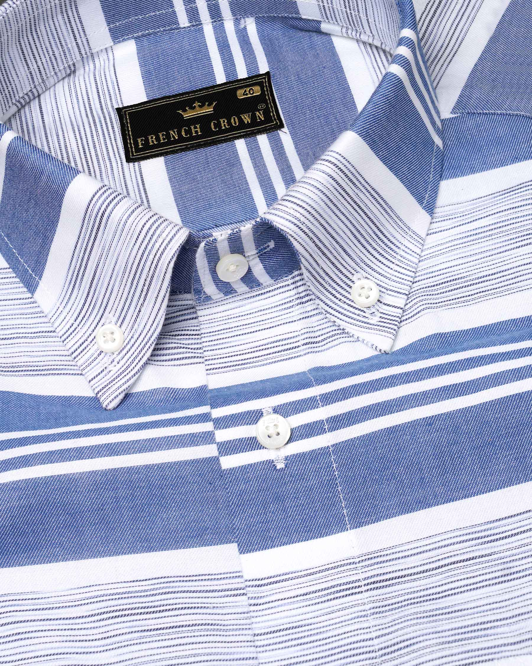 Scampi Blue and White Striped Twill Premium Cotton Shirt 7644-BD-38,7644-BD-38,7644-BD-39,7644-BD-39,7644-BD-40,7644-BD-40,7644-BD-42,7644-BD-42,7644-BD-44,7644-BD-44,7644-BD-46,7644-BD-46,7644-BD-48,7644-BD-48,7644-BD-50,7644-BD-50,7644-BD-52,7644-BD-52