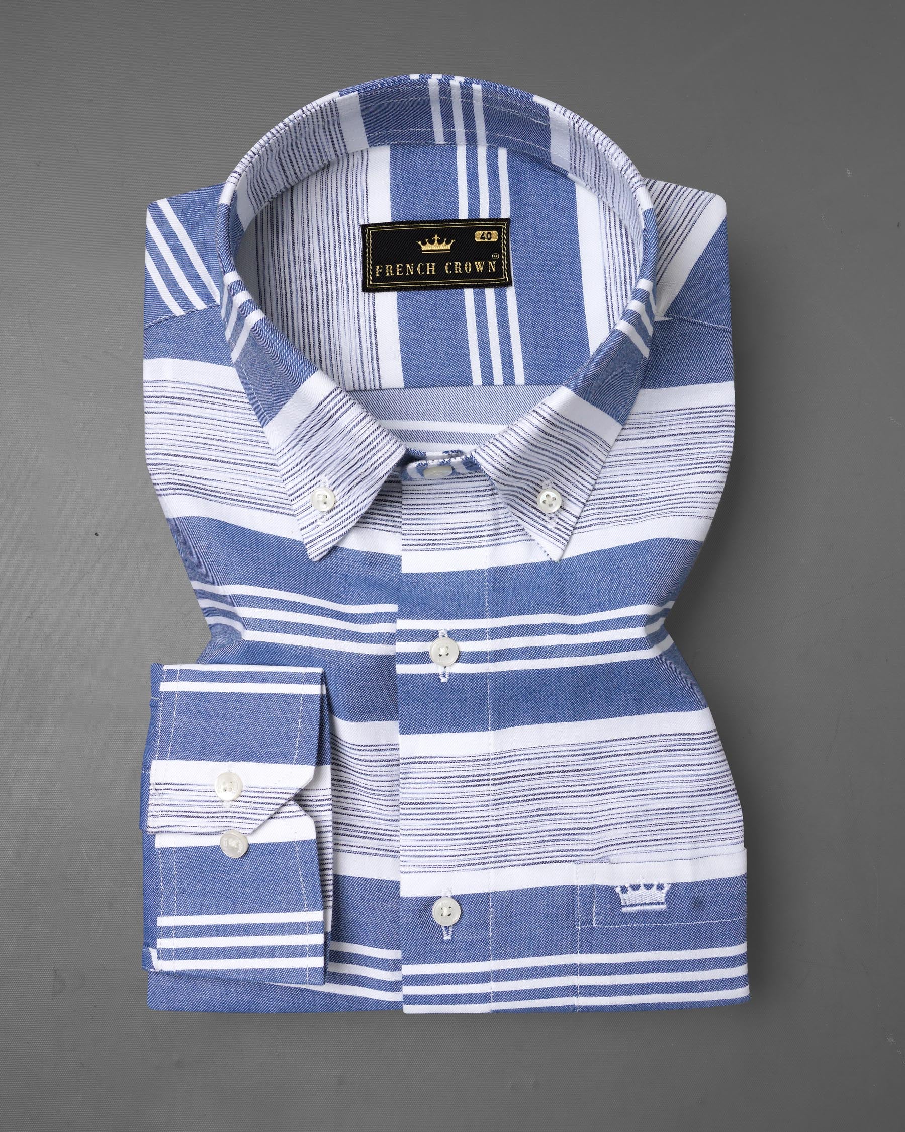 Scampi Blue and White Striped Twill Premium Cotton Shirt 7644-BD-38,7644-BD-38,7644-BD-39,7644-BD-39,7644-BD-40,7644-BD-40,7644-BD-42,7644-BD-42,7644-BD-44,7644-BD-44,7644-BD-46,7644-BD-46,7644-BD-48,7644-BD-48,7644-BD-50,7644-BD-50,7644-BD-52,7644-BD-52