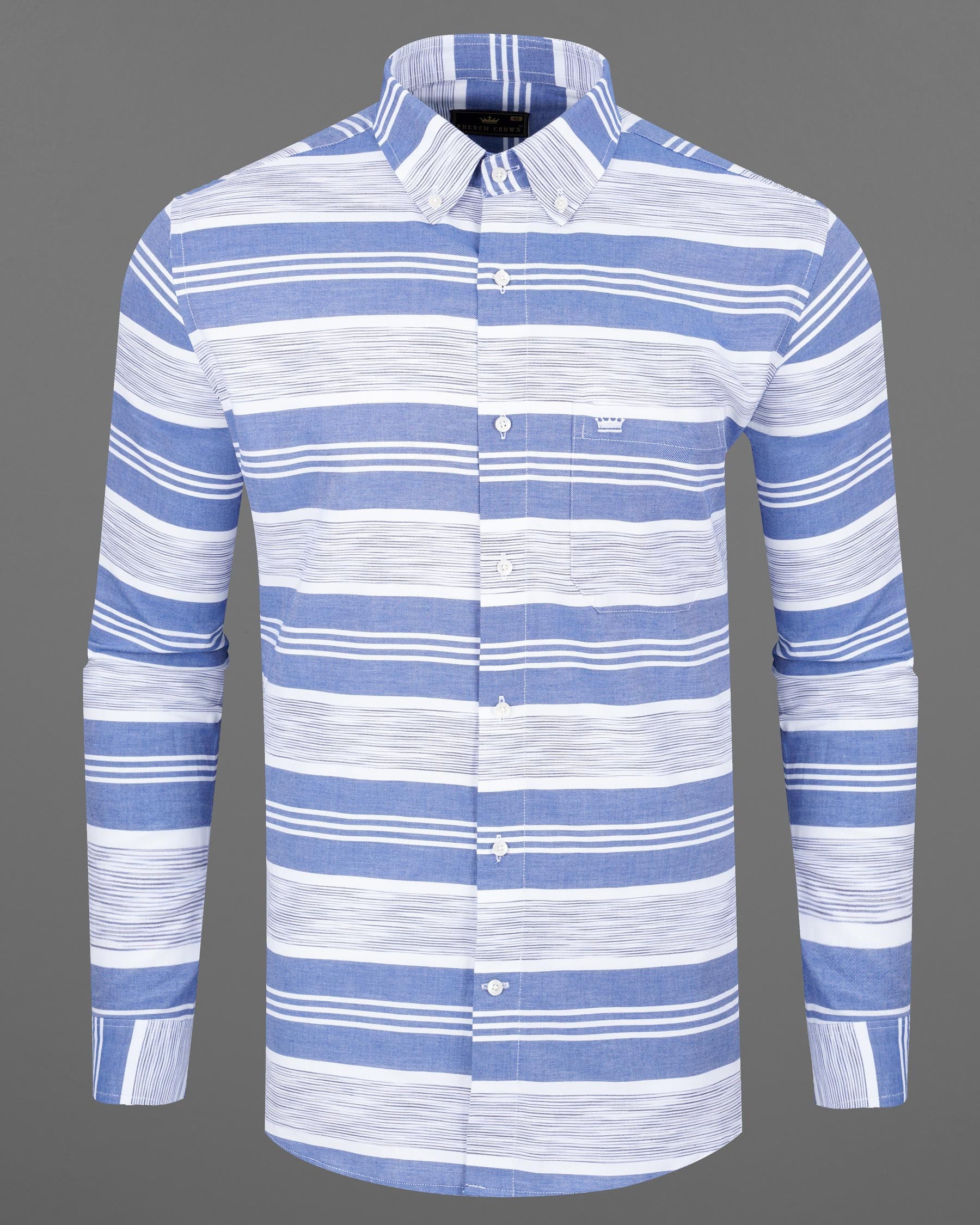 Scampi Blue and White Striped Twill Premium Cotton Shirt 7644-BD-38,7644-BD-38,7644-BD-39,7644-BD-39,7644-BD-40,7644-BD-40,7644-BD-42,7644-BD-42,7644-BD-44,7644-BD-44,7644-BD-46,7644-BD-46,7644-BD-48,7644-BD-48,7644-BD-50,7644-BD-50,7644-BD-52,7644-BD-52