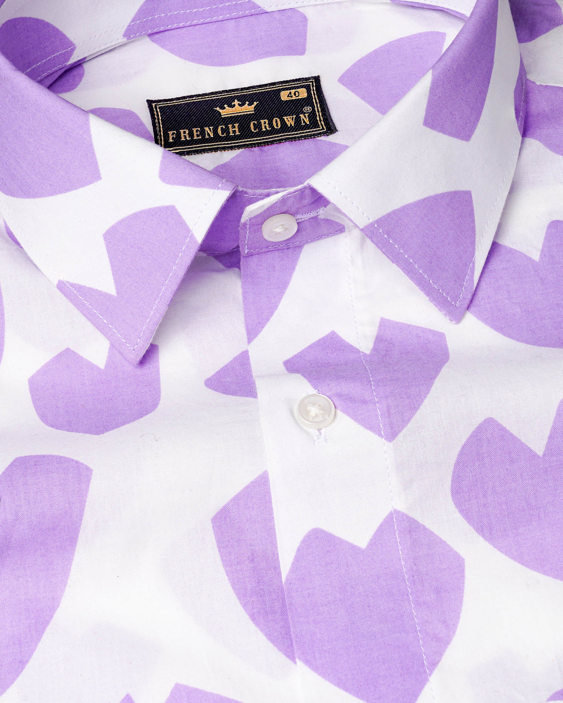 Bright White and Mauve Heart Printed Premium Cotton Shirt 7653-38,7653-38,7653-39,7653-39,7653-40,7653-40,7653-42,7653-42,7653-44,7653-44,7653-46,7653-46,7653-48,7653-48,7653-50,7653-50,7653-52,7653-52