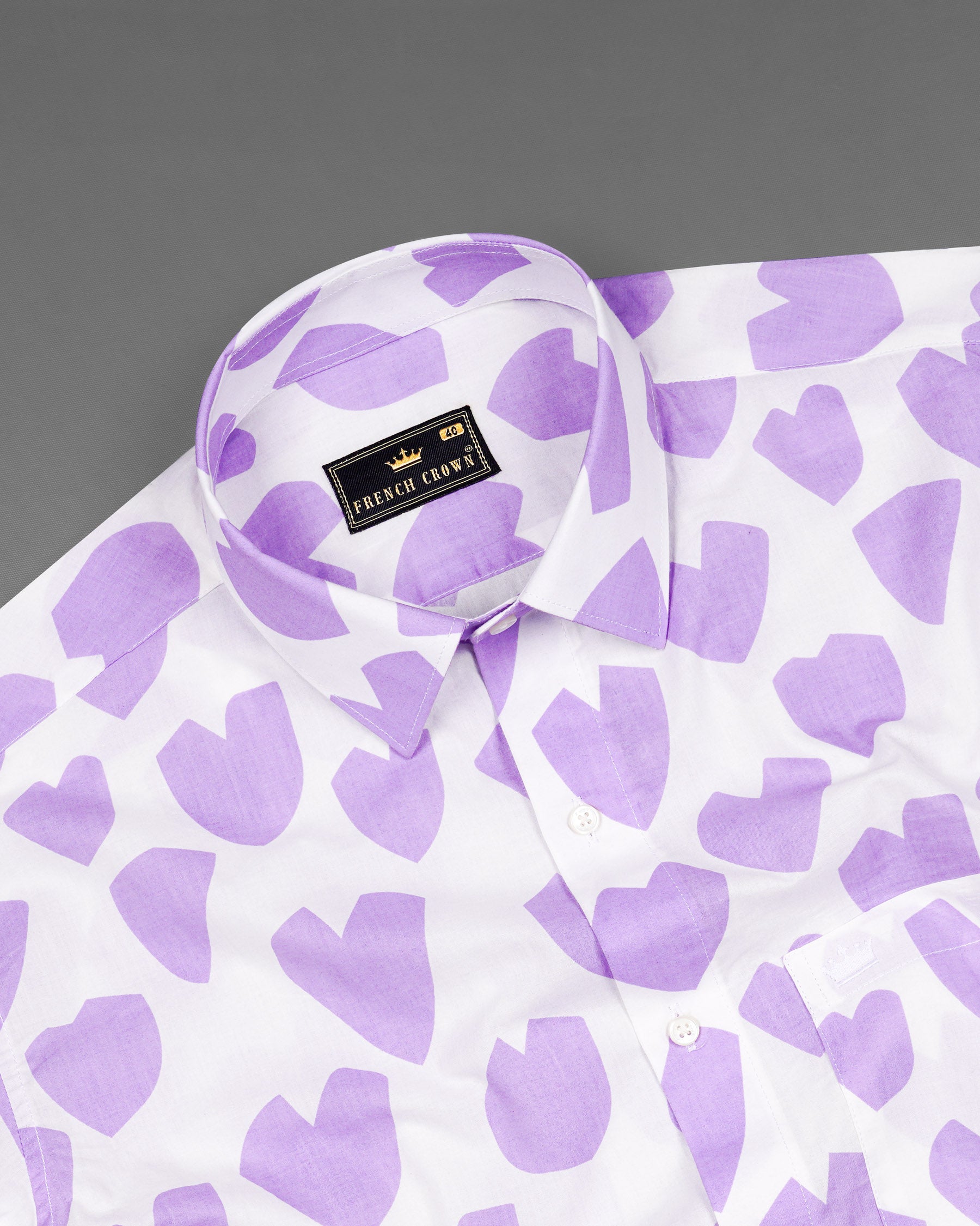 Bright White and Mauve Heart Printed Premium Cotton Shirt 7653-38,7653-38,7653-39,7653-39,7653-40,7653-40,7653-42,7653-42,7653-44,7653-44,7653-46,7653-46,7653-48,7653-48,7653-50,7653-50,7653-52,7653-52