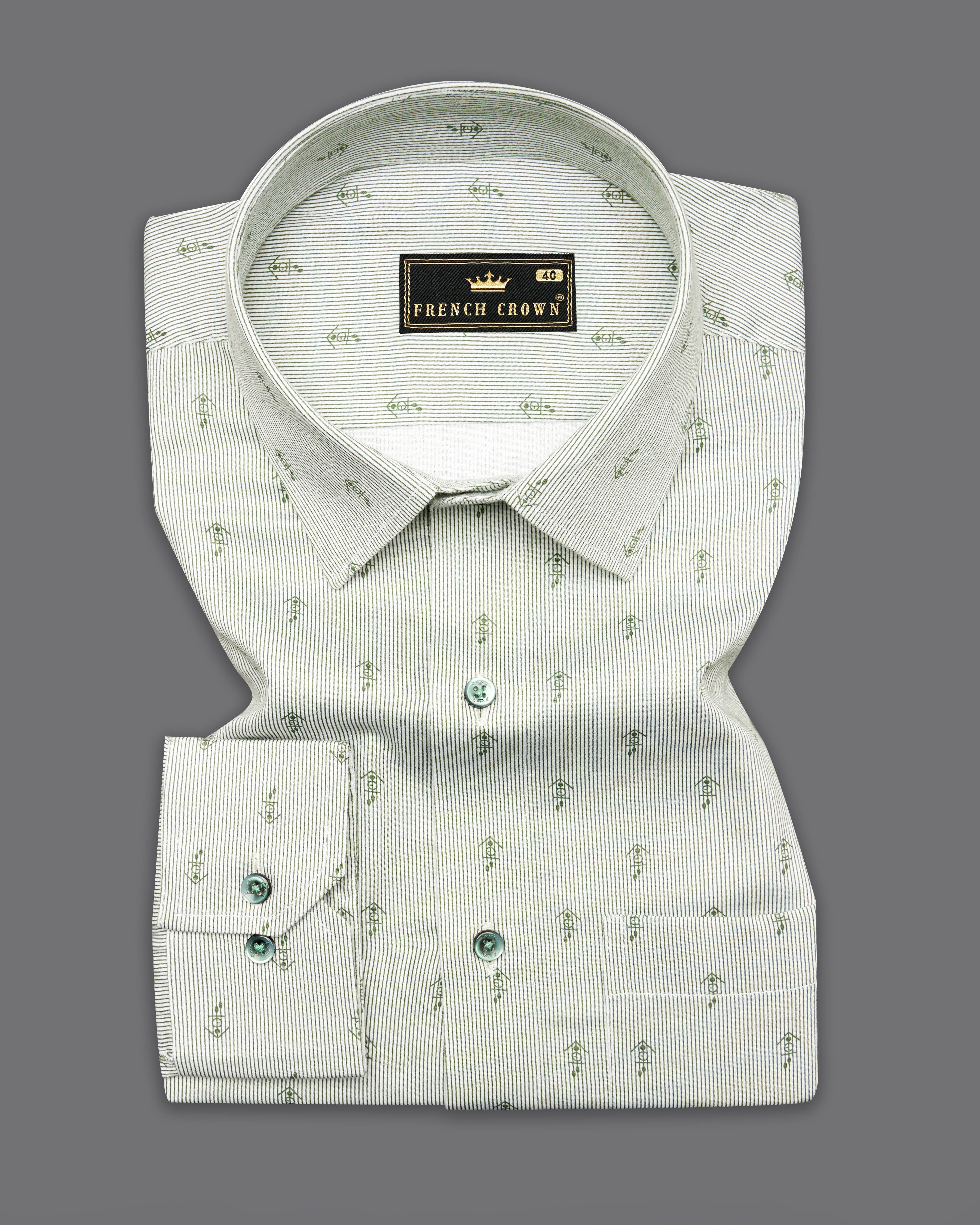 Catskill White with Hemlock Green Pinstriped with Animated Printed Premium Cotton Designer Shirt 7672-GR-RPRT-002-38, 7672-GR-RPRT-002-H-38, 7672-GR-RPRT-002-39, 7672-GR-RPRT-002-H-39, 7672-GR-RPRT-002-40, 7672-GR-RPRT-002-H-40, 7672-GR-RPRT-002-42, 7672-GR-RPRT-002-H-42, 7672-GR-RPRT-002-44, 7672-GR-RPRT-002-H-44, 7672-GR-RPRT-002-46, 7672-GR-RPRT-002-H-46, 7672-GR-RPRT-002-48, 7672-GR-RPRT-002-H-48, 7672-GR-RPRT-002-50, 7672-GR-RPRT-002-H-50, 7672-GR-RPRT-002-52, 7672-GR-RPRT-002-H-52