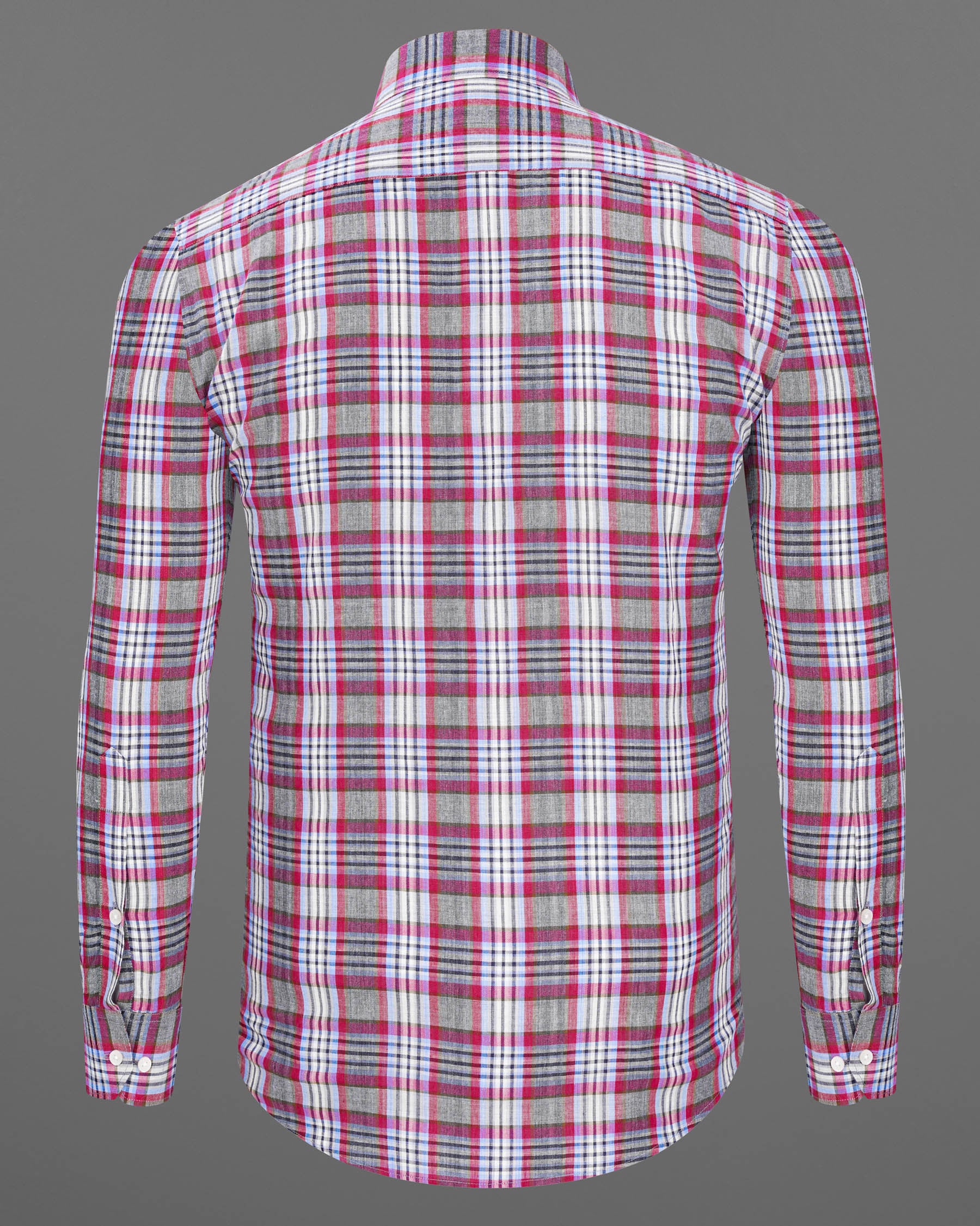 Perano Blue with Hibiscus Red Plaid Premium Cotton Shirt 7682-38,7682-38,7682-39,7682-39,7682-40,7682-40,7682-42,7682-42,7682-44,7682-44,7682-46,7682-46,7682-48,7682-48,7682-50,7682-50,7682-52,7682-52