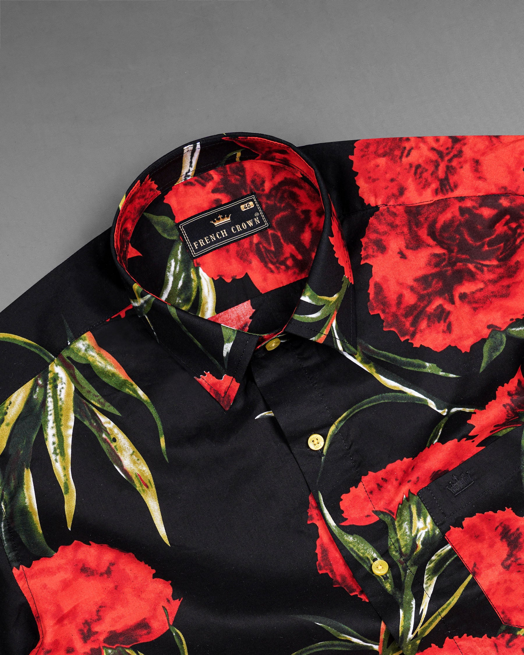 Jade Black With Flush Mahogany Floral Printed Premium Cotton Shirt 7687-YL-38, 7687-YL-H-38, 7687-YL-39, 7687-YL-H-39, 7687-YL-40, 7687-YL-H-40, 7687-YL-42, 7687-YL-H-42, 7687-YL-44, 7687-YL-H-44, 7687-YL-46, 7687-YL-H-46, 7687-YL-48, 7687-YL-H-48, 7687-YL-50, 7687-YL-H-50, 7687-YL-52, 7687-YL-H-52