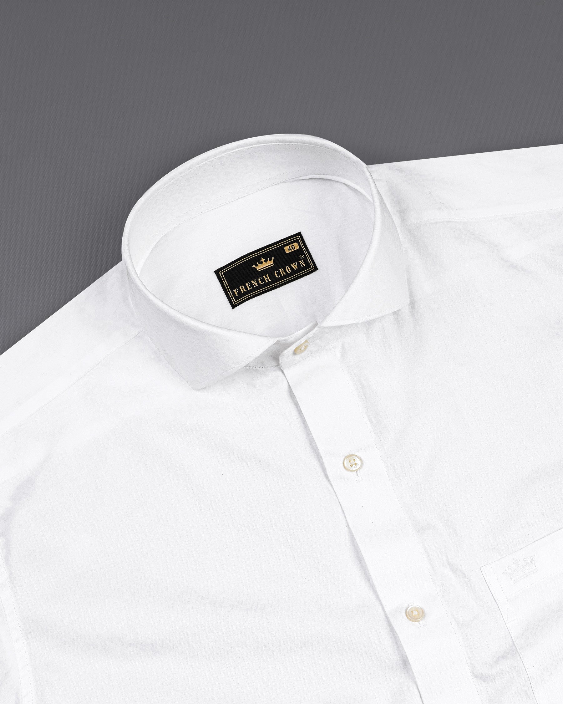 Bright White Formal Textured Premium Cotton Shirt For Men - Snitch