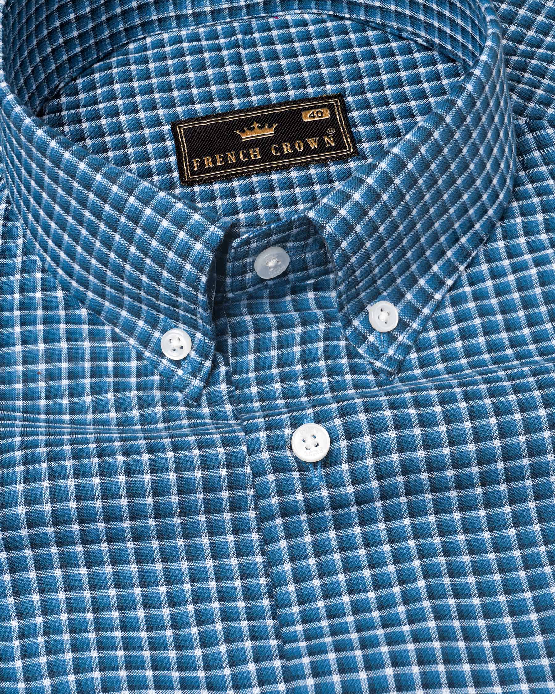 Jelly Bean Blue With Bright White Checkered Twill Premium Cotton Shirt 7704-BD-38,7704-BD-38,7704-BD-39,7704-BD-39,7704-BD-40,7704-BD-40,7704-BD-42,7704-BD-42,7704-BD-44,7704-BD-44,7704-BD-46,7704-BD-46,7704-BD-48,7704-BD-48,7704-BD-50,7704-BD-50,7704-BD-52,7704-BD-52