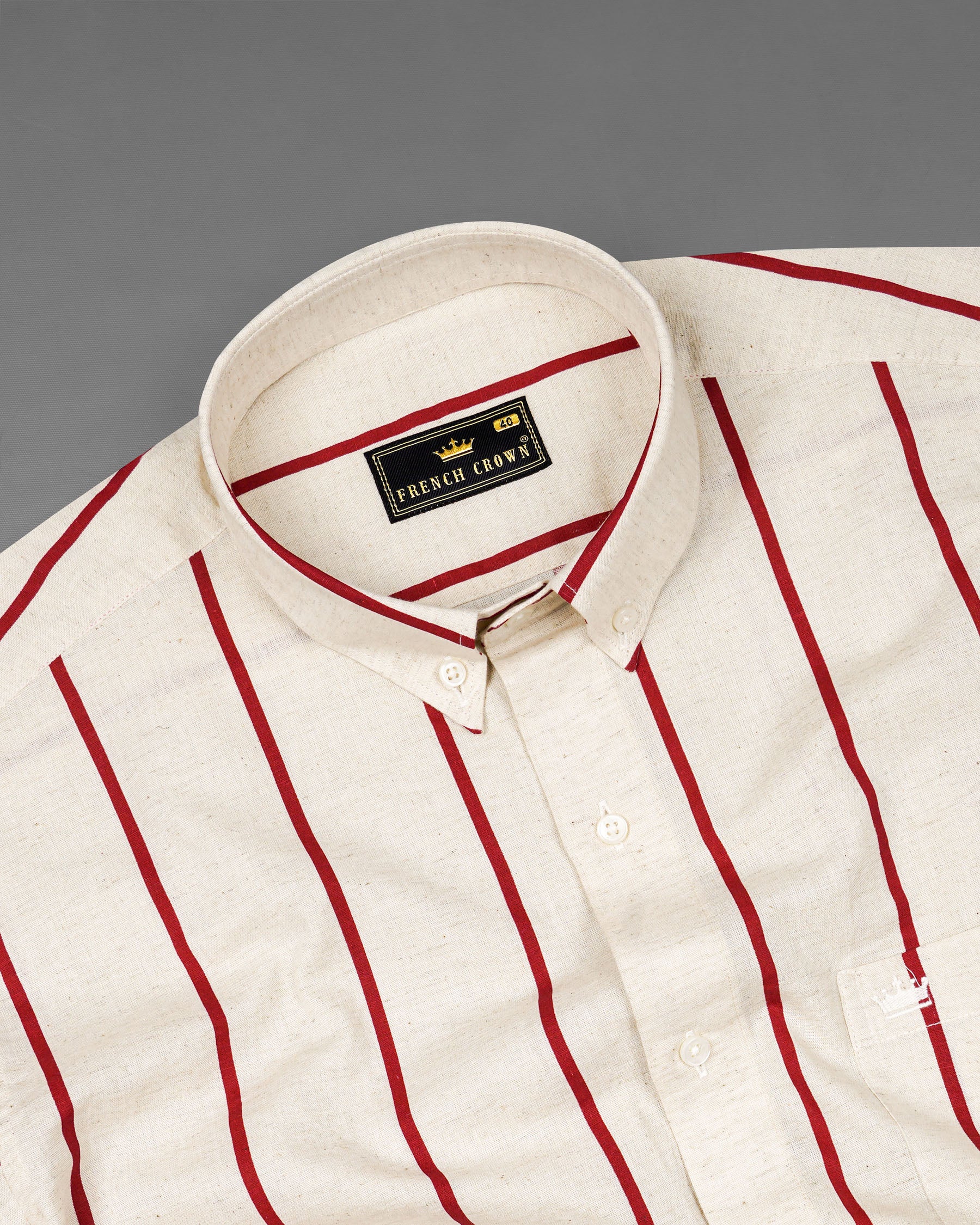 Periglacial Cream With Sangria Red Striped Luxurious Linen Shirt 7710-BD-38,7710-BD-38,7710-BD-39,7710-BD-39,7710-BD-40,7710-BD-40,7710-BD-42,7710-BD-42,7710-BD-44,7710-BD-44,7710-BD-46,7710-BD-46,7710-BD-48,7710-BD-48,7710-BD-50,7710-BD-50,7710-BD-52,7710-BD-52