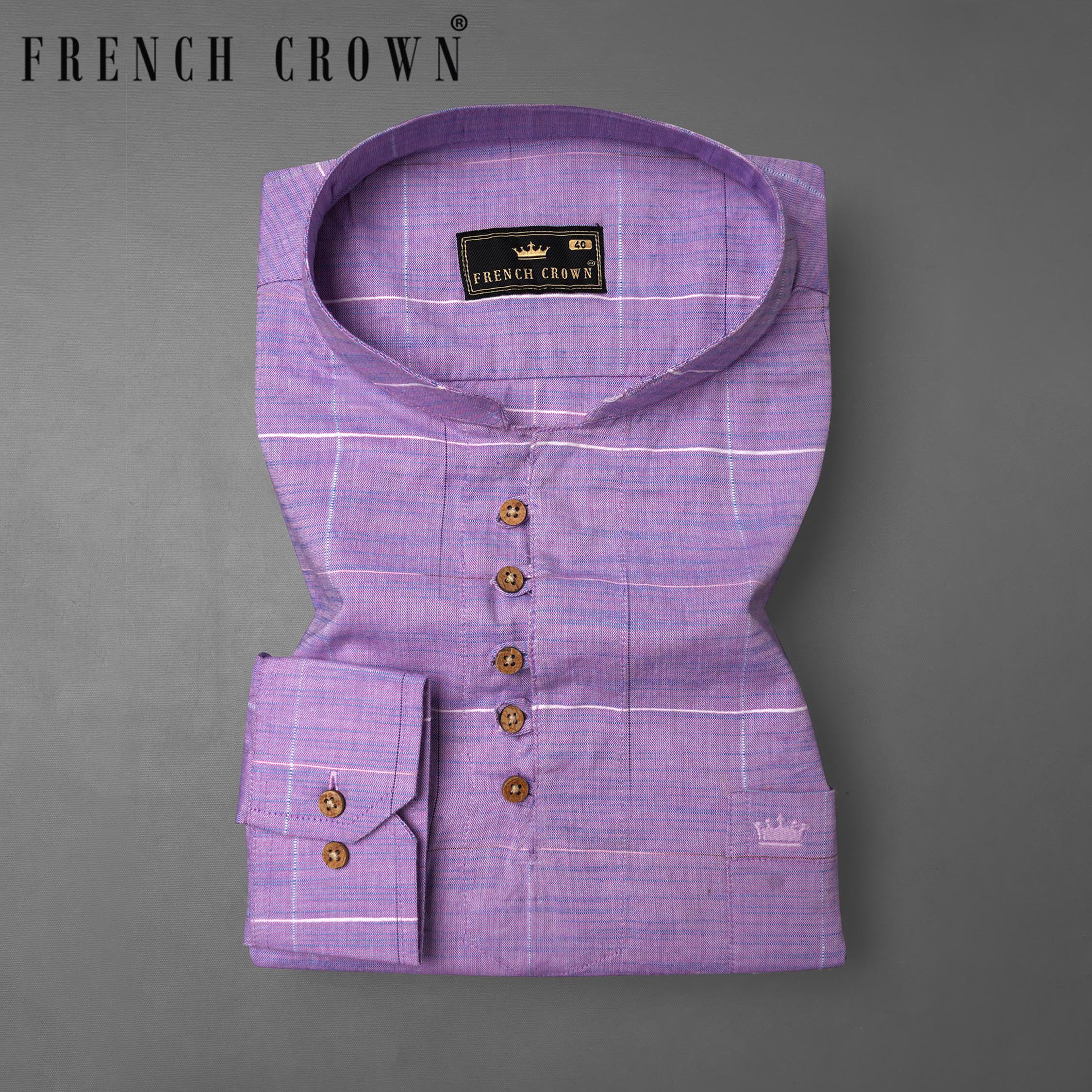 amazon purple dress shirt Men's Buttoned Down Purple Check Long Sleeve Classic Dress Shirt NEW! NWT