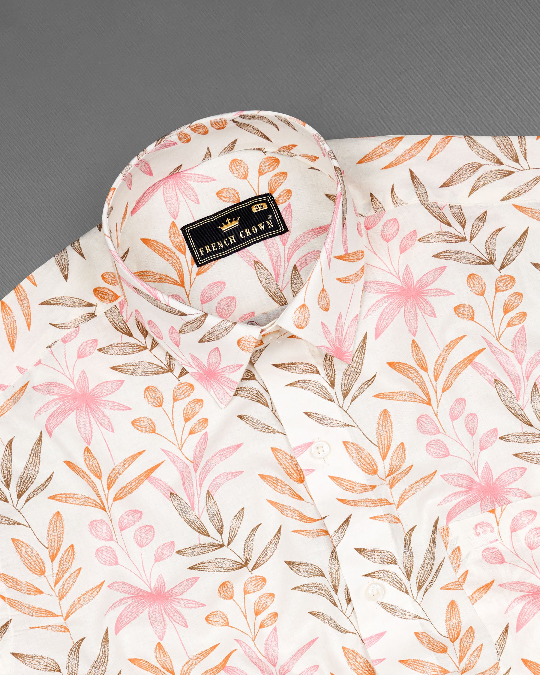 Bright White With Multi Coloured Leaves Printed Premium Cotton Shirt 7729-38,7729-38,7729-39,7729-39,7729-40,7729-40,7729-42,7729-42,7729-44,7729-44,7729-46,7729-46,7729-48,7729-48,7729-50,7729-50,7729-52,7729-52